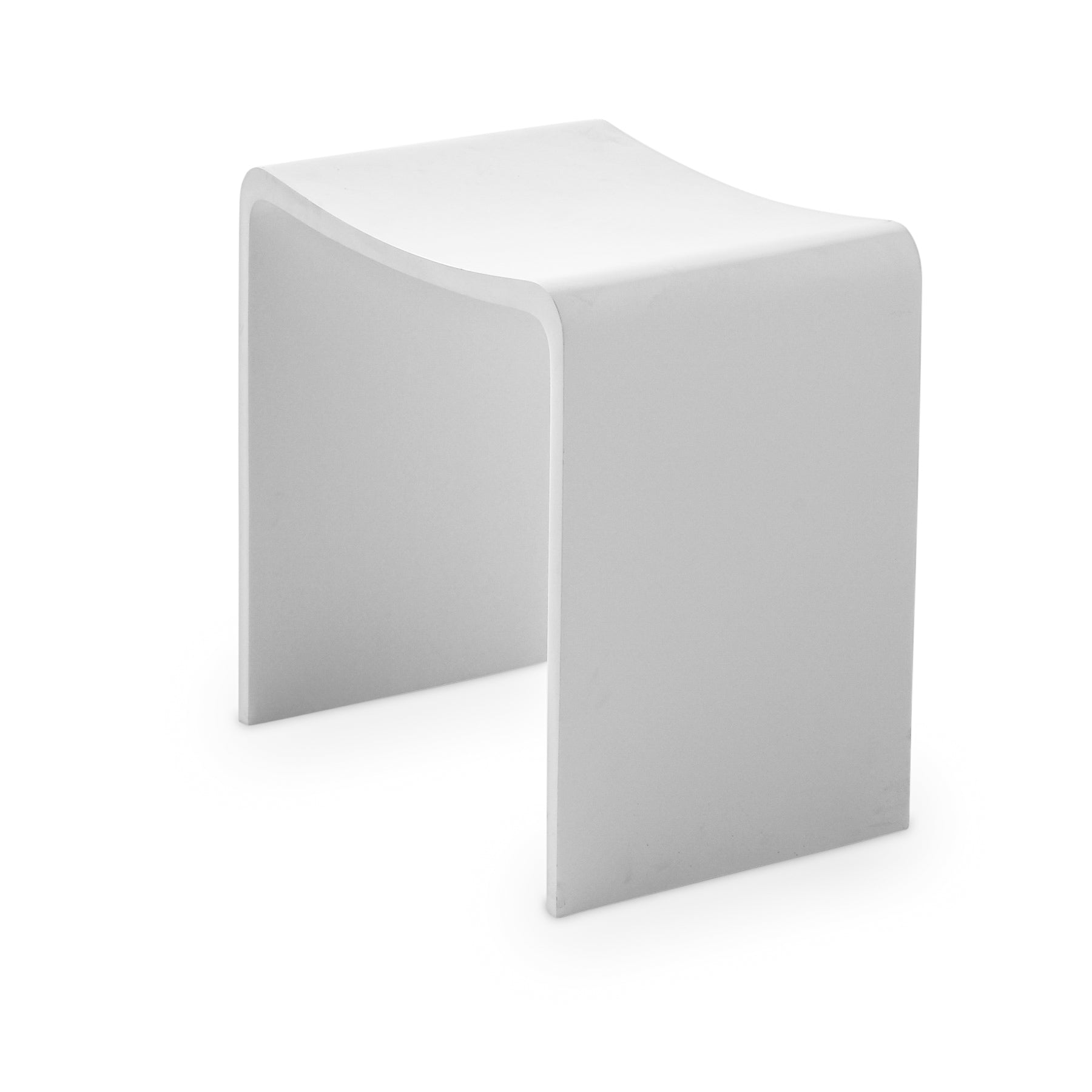 Tabouret de salle de bain BROOKLYN en solid surface blanc mat