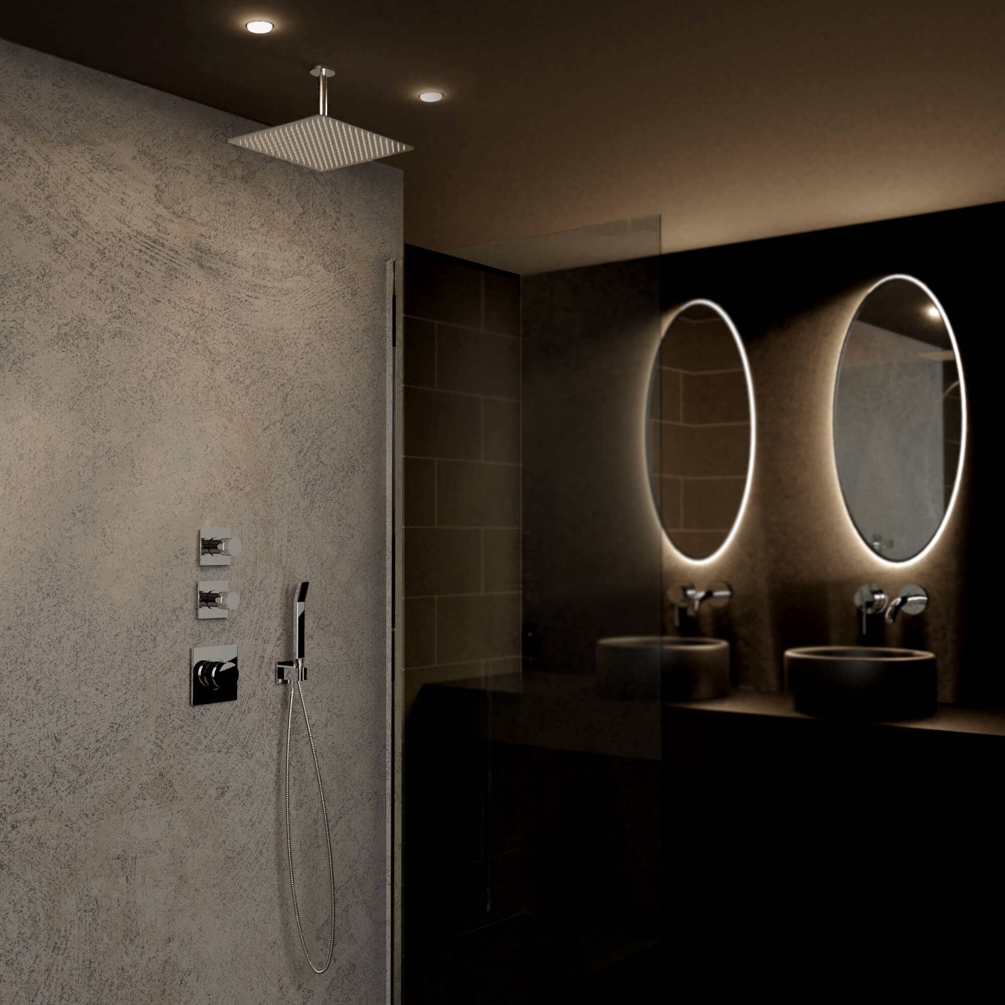 Douche de pluie carrée en acier inoxydable haut de gamme 30x30 cm, pommeau de douche 300mm