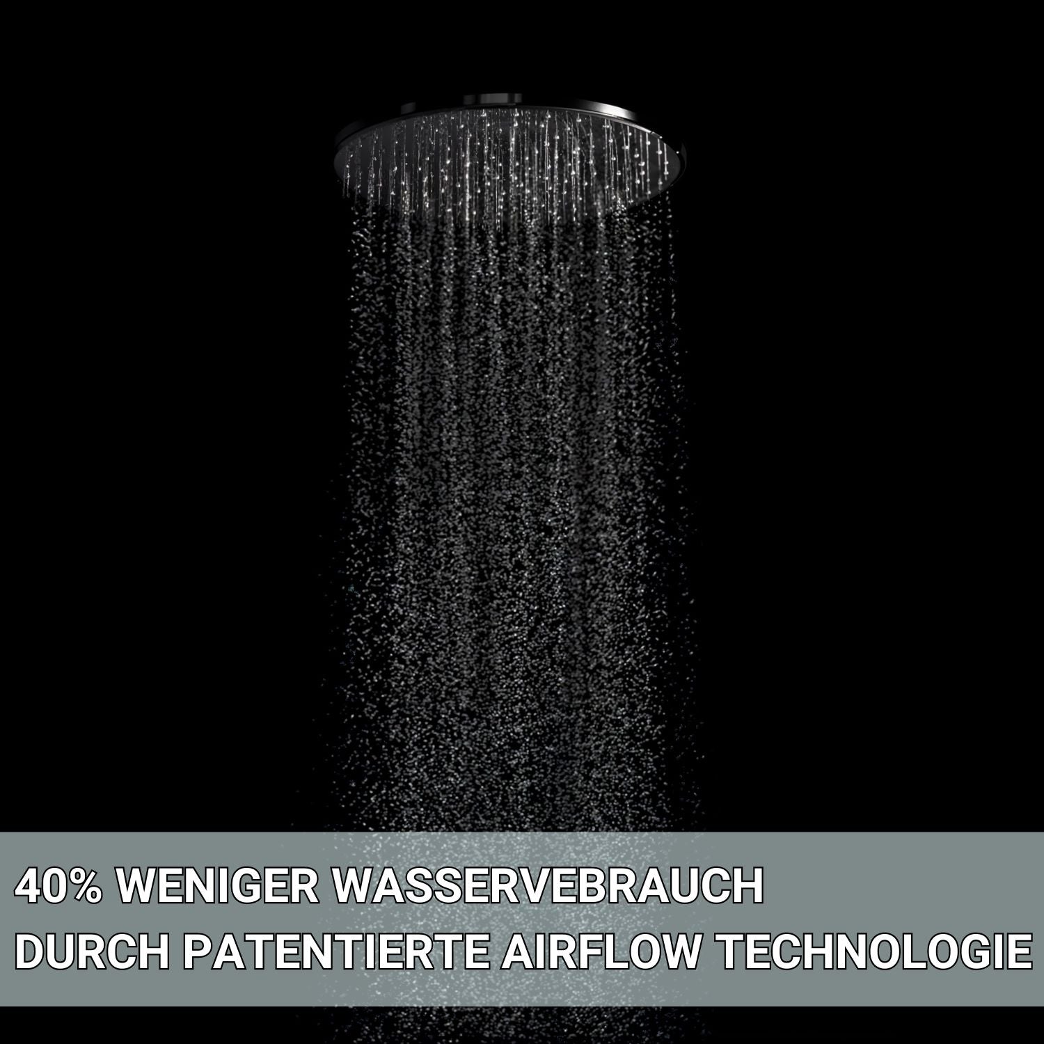 Stilform douche de luxe en acier inoxydable rond Ø30 cm ultra-plat en noir mat