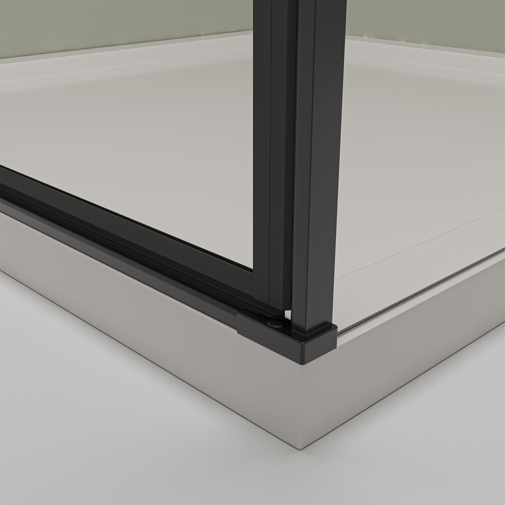 Eck-Duschkabine mit Drehtür – 8 mm Sicherheitsglas in Schwarz Matt, versch. Größen