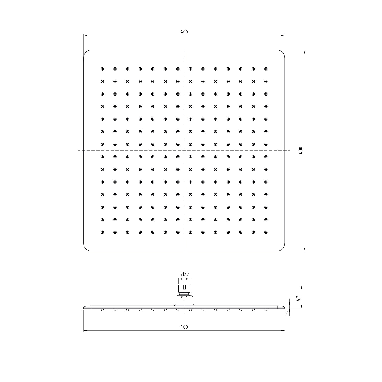 Douche de luxe Stilform en acier inoxydable 40x40 cm ULTRA PLAT en noir mat