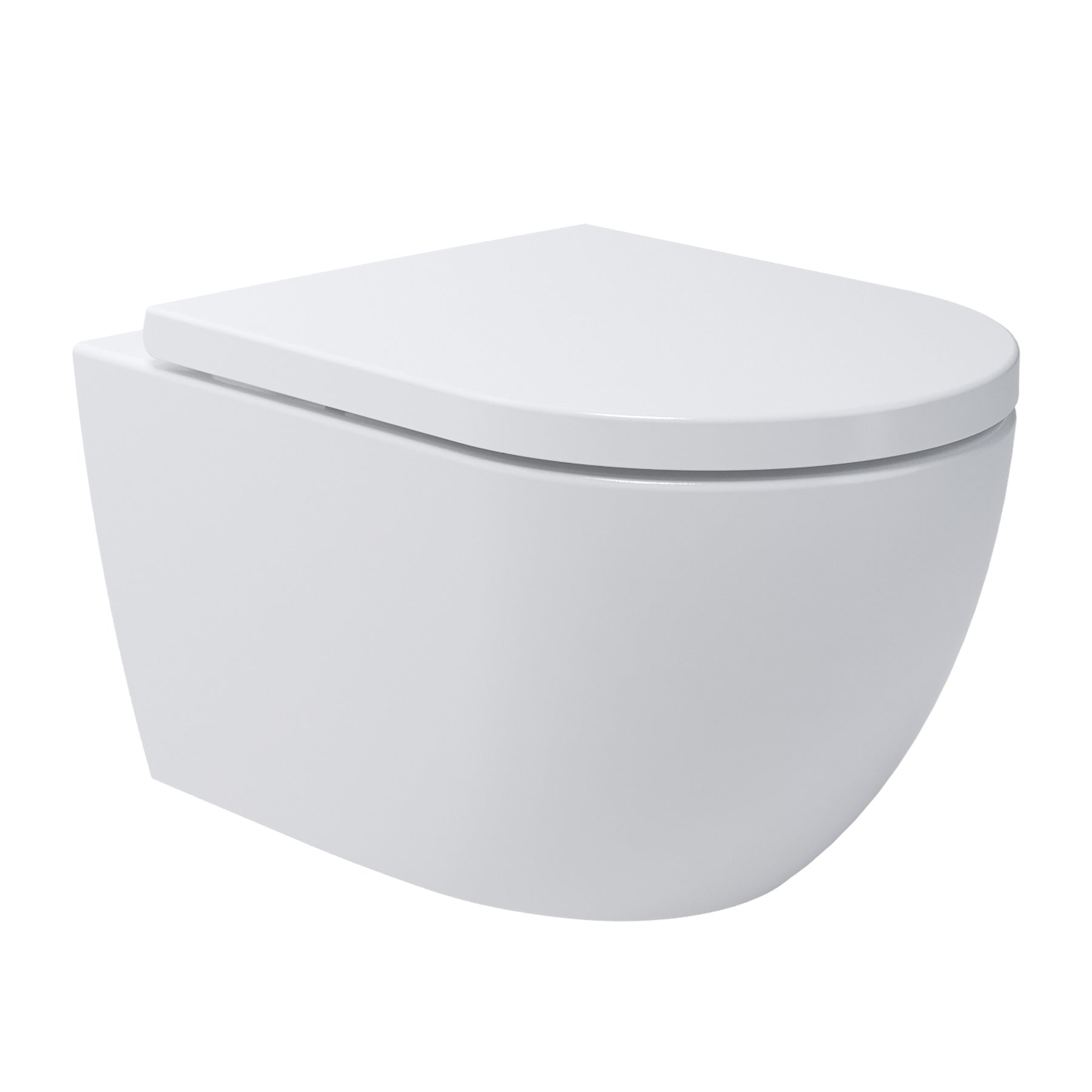 WC suspendu mural Whirlflush Soho 3.0 sans rebord de rinçage, chasse Tornado, blanc brillant avec abattant WC