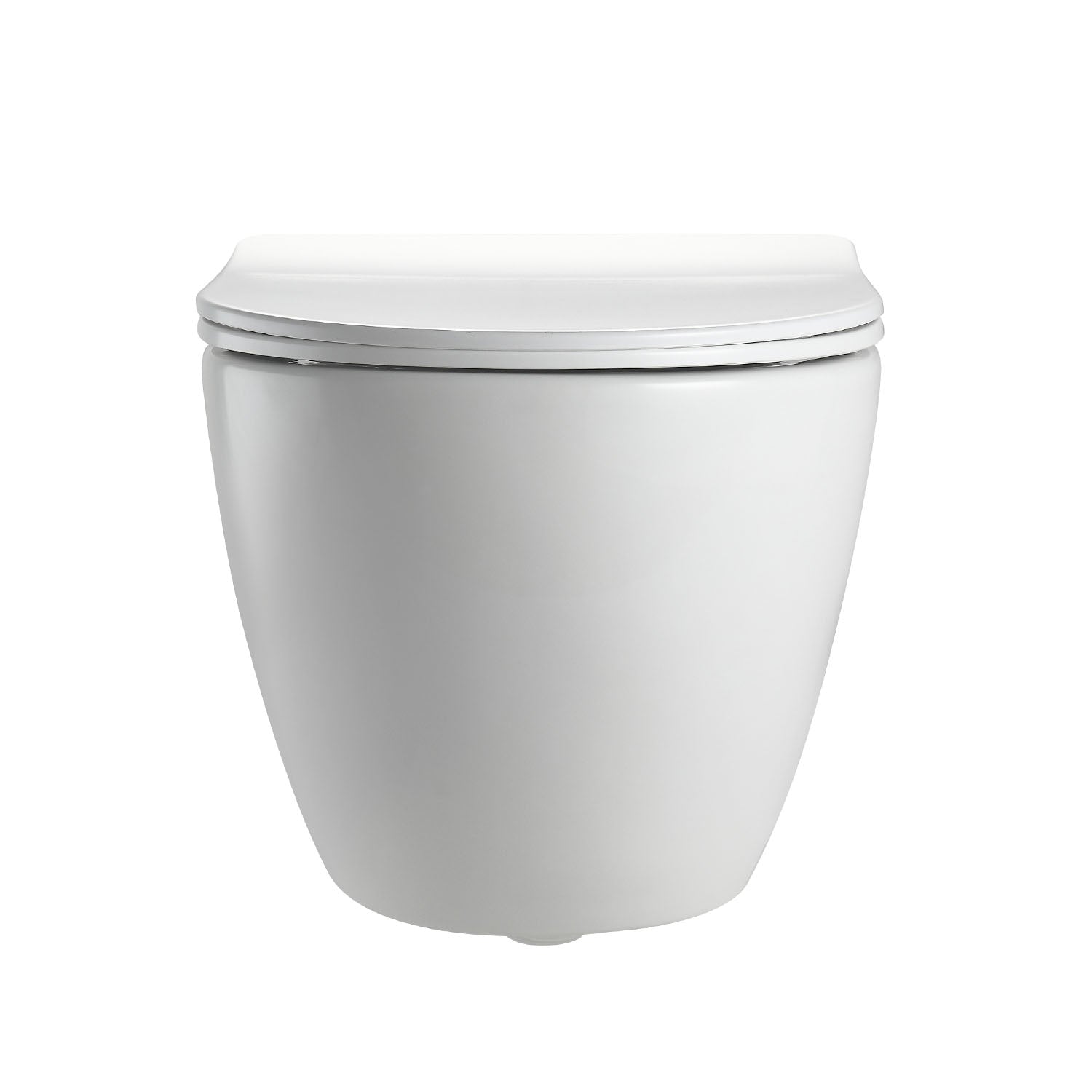 Whirlflush Hänge Wand WC Spülrandlos Tornado Spülung Weiß Glanz mit WC-Sitz Super Slim Toilette