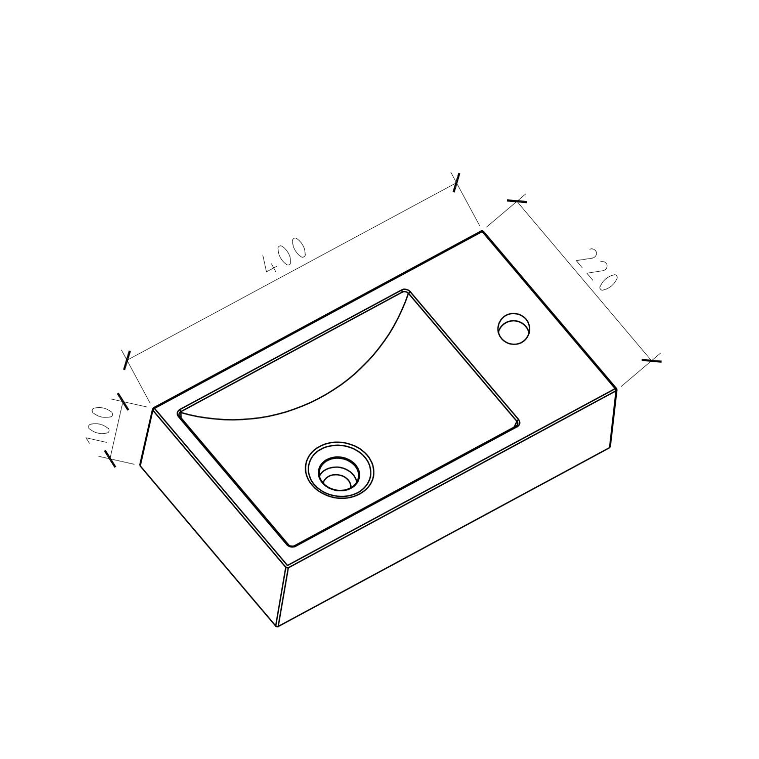 STILFORM Gäste WC Waschbecken QUARZ Schwarz Matt mit Hahnloch