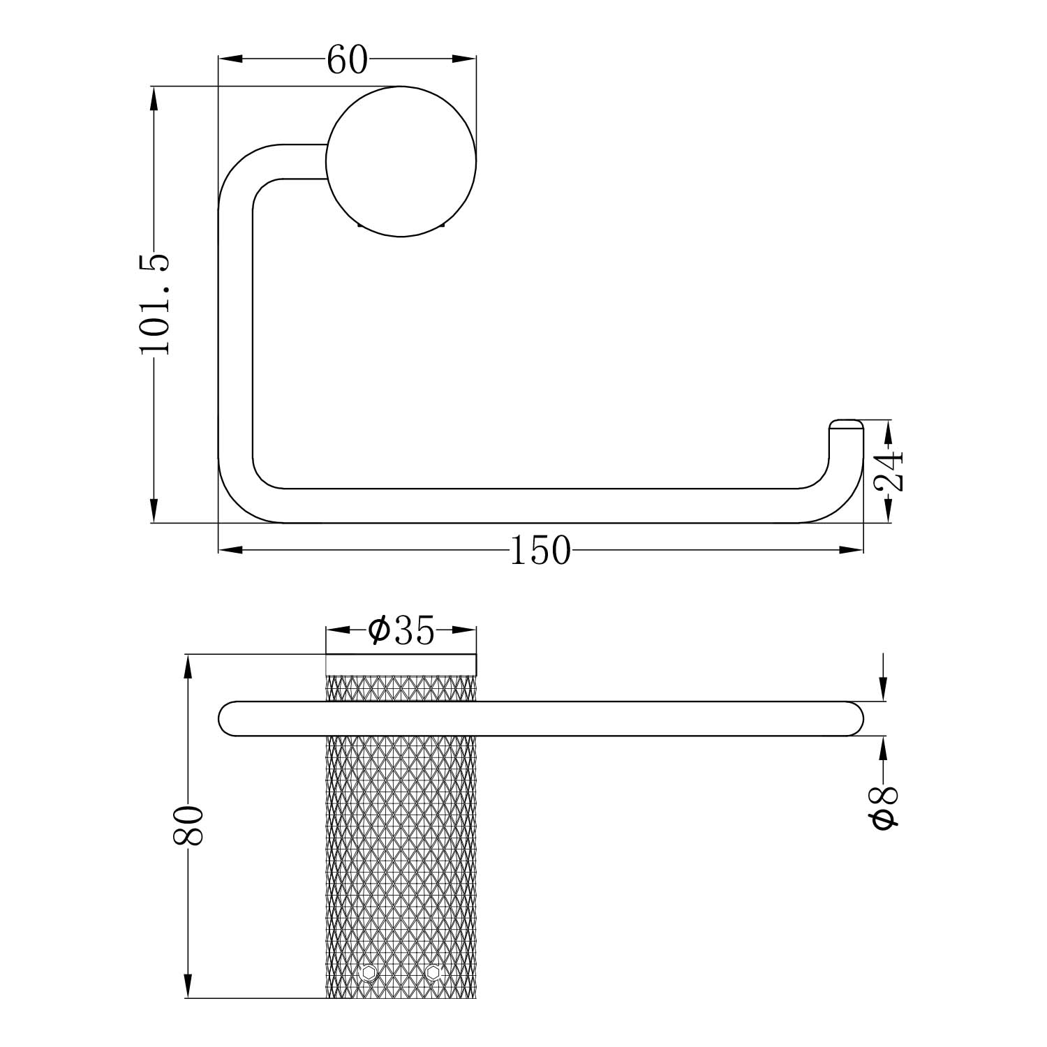Porte-papier toilette série ICONIC Gunmetal