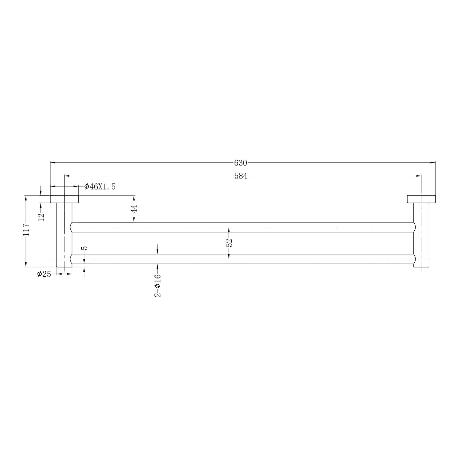 Porte-serviettes série Highline noir mat