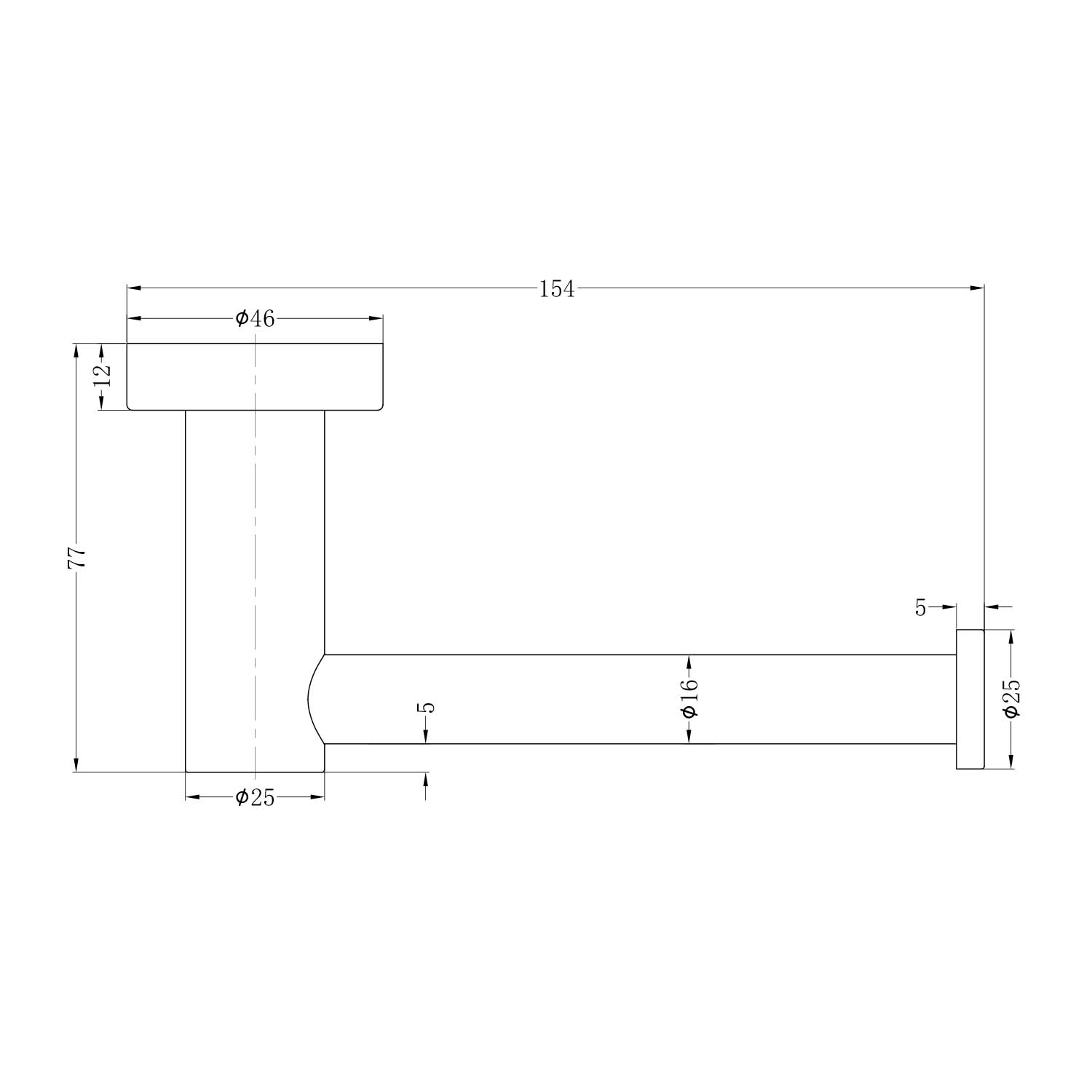 Toilettenpapierhalter Silform Highline Serie Schwarz matt