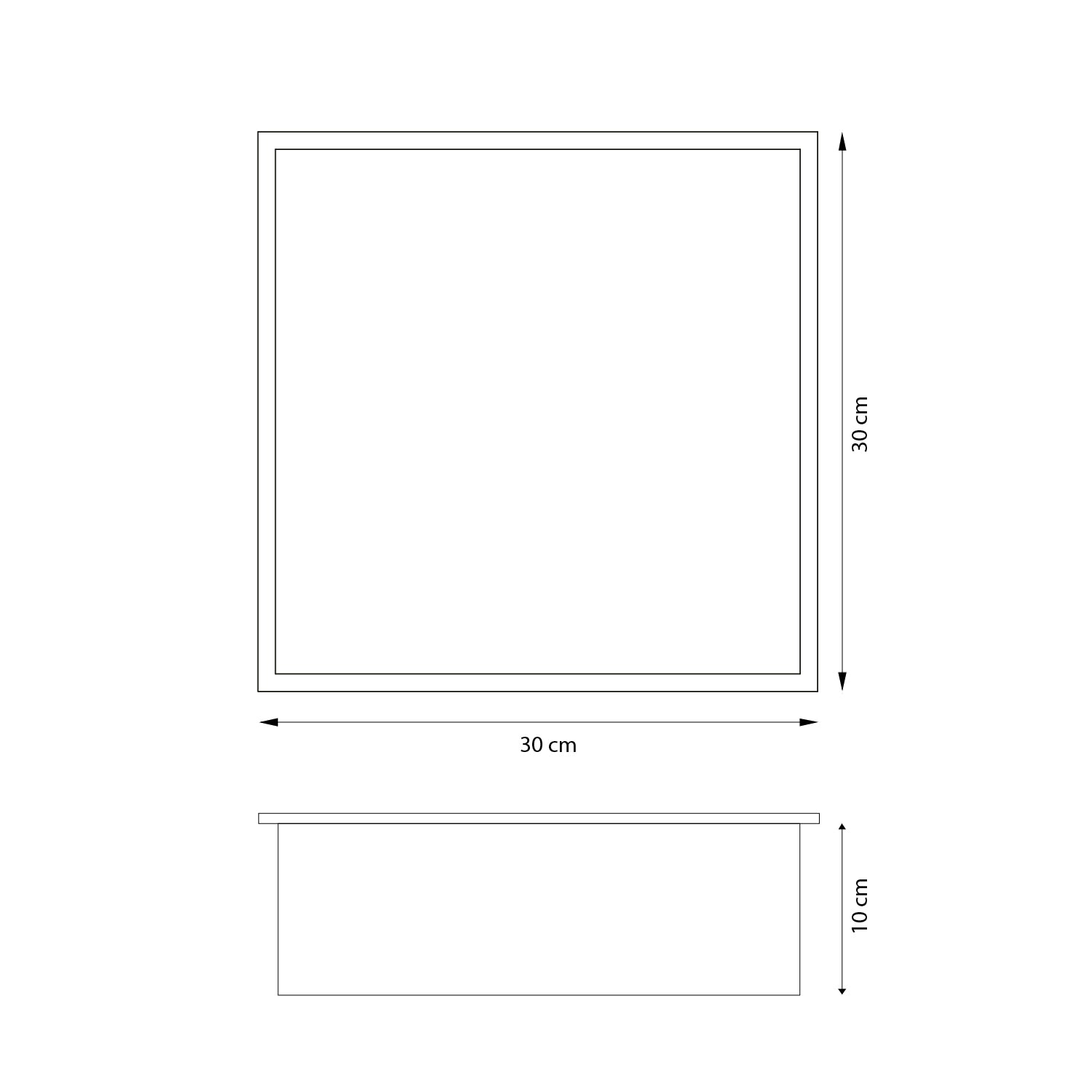 Stainless steel wall niche minimal matt black in 30x30, 60x30 cm