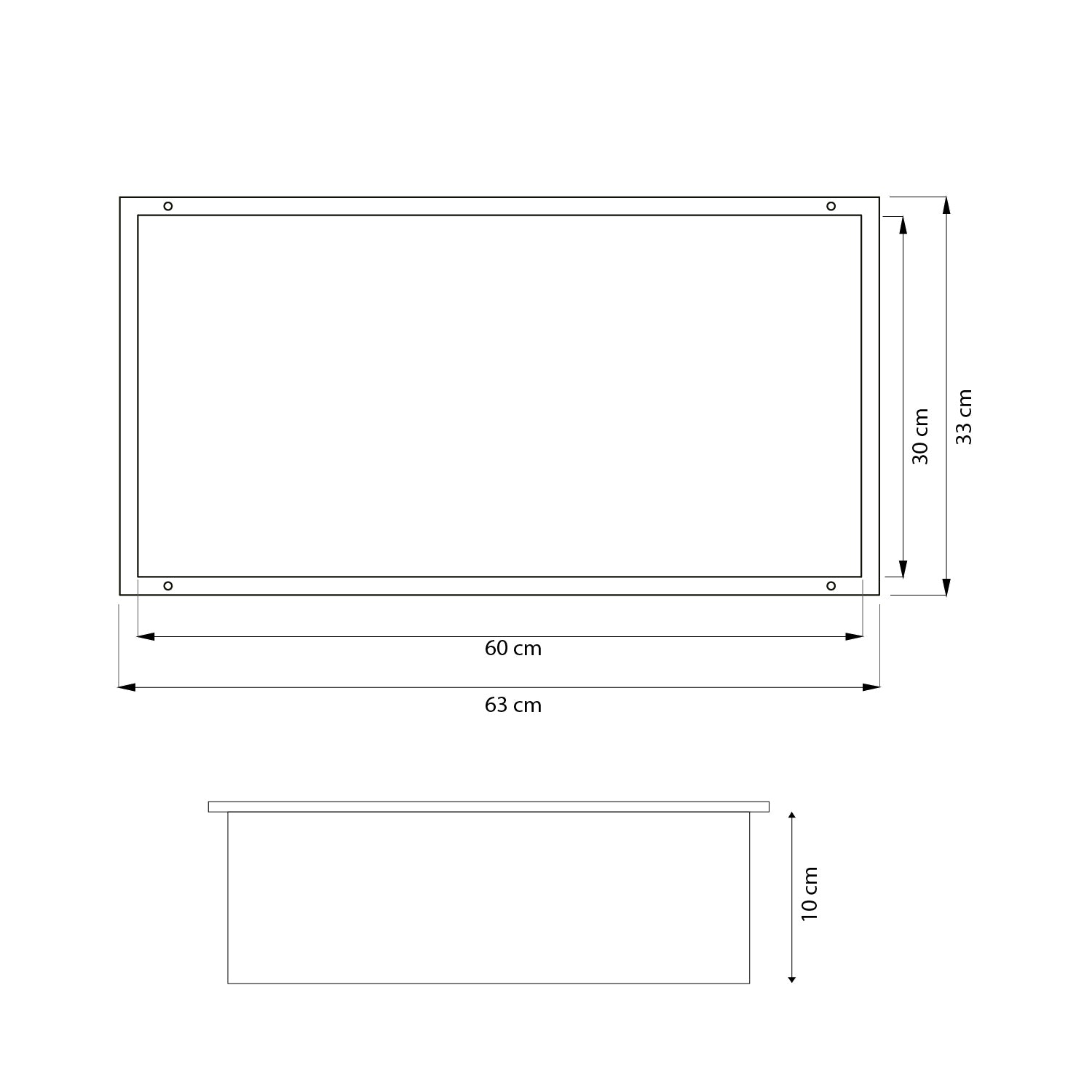 Niche murale Stilform 60x30 sans cadre acier inoxydable noir mat