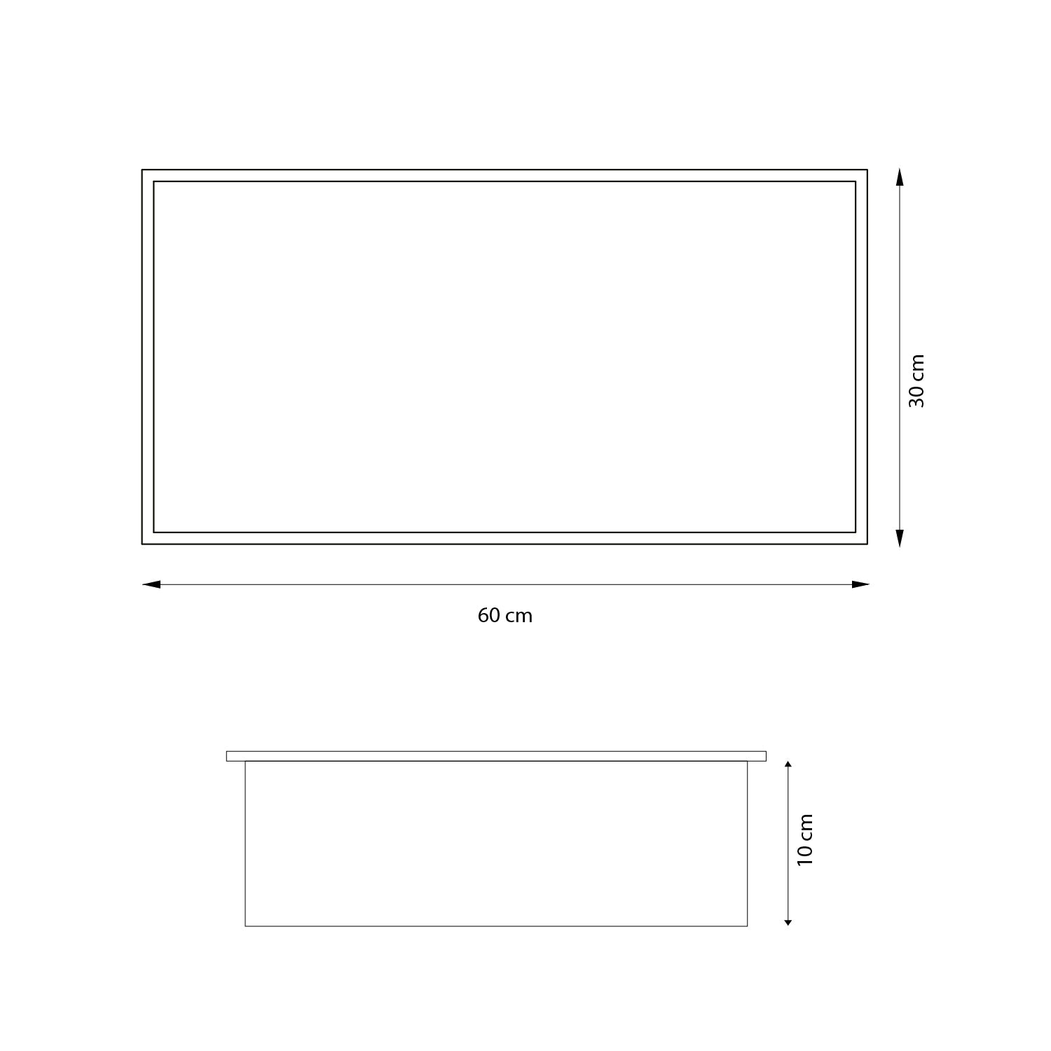 Stainless steel wall niche minimal matt black in 30x30, 60x30 cm