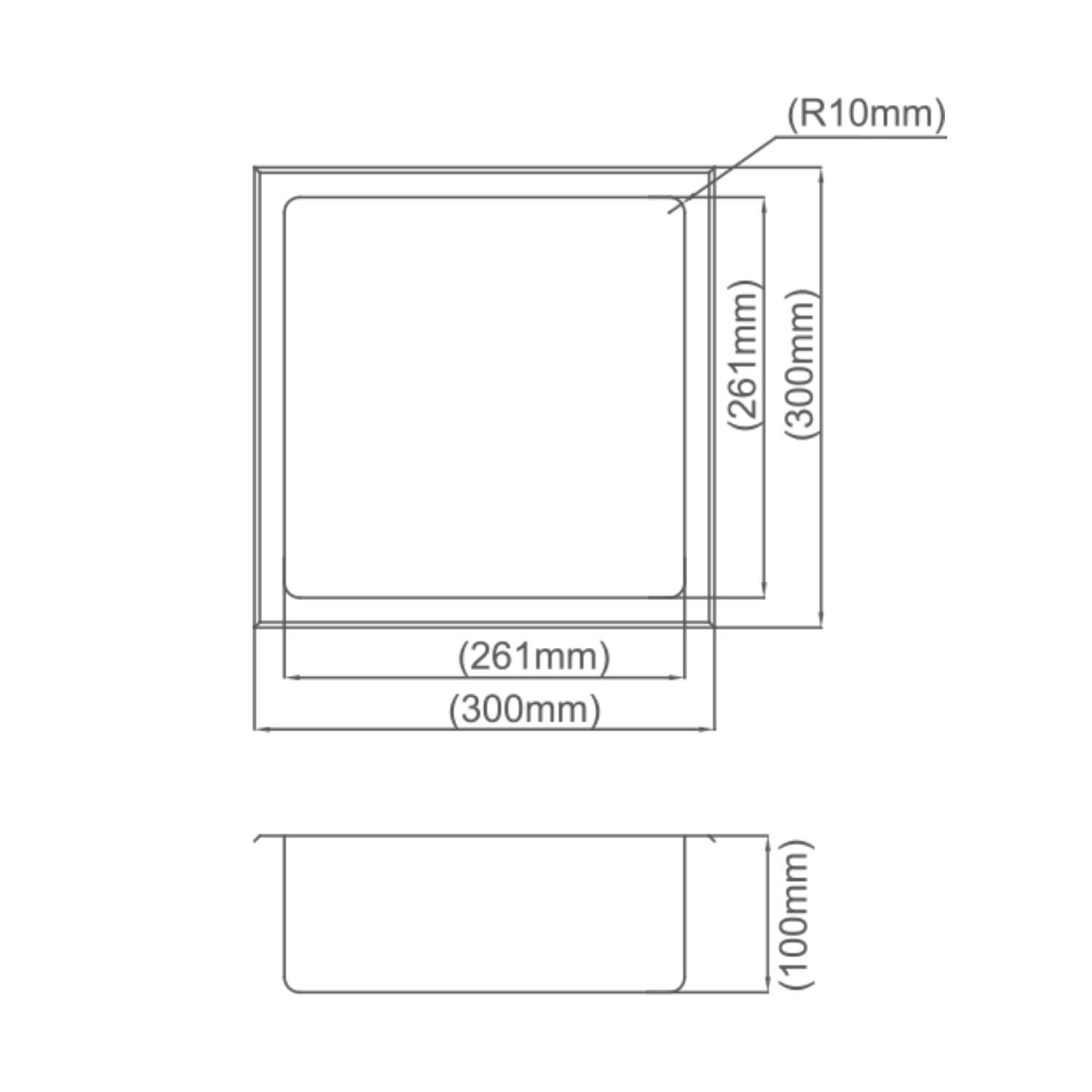 Stilform Edelstahl Wandnische Matt Schwarz in 30x30, 60x30 cm oder 90x30cm