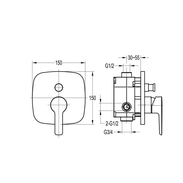 Set completo doccia Highline rotonda – Incasso