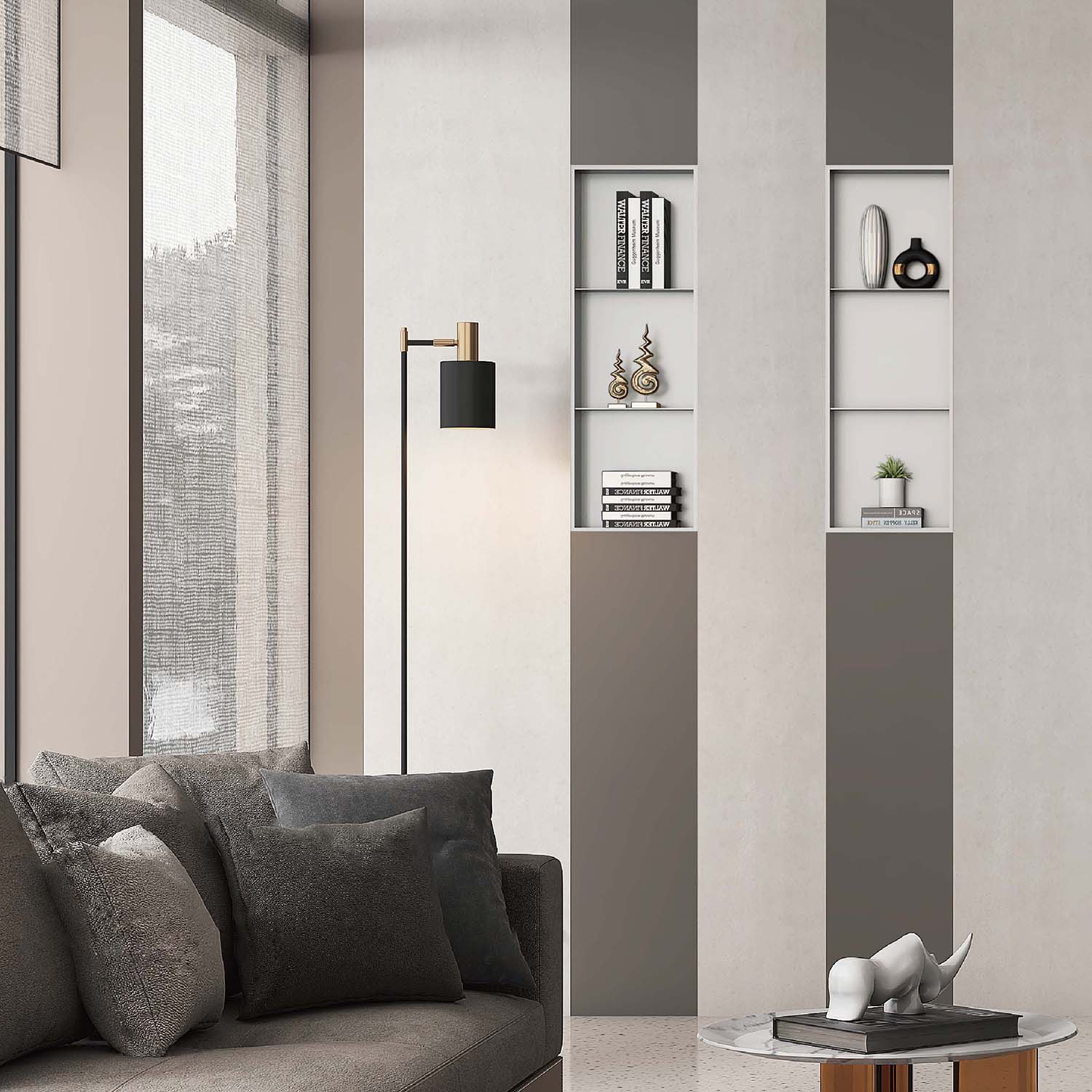 Niche murale Stilform 90 x 30 cm en acier inoxydable brossé avec 2 étagères, étagère de douche