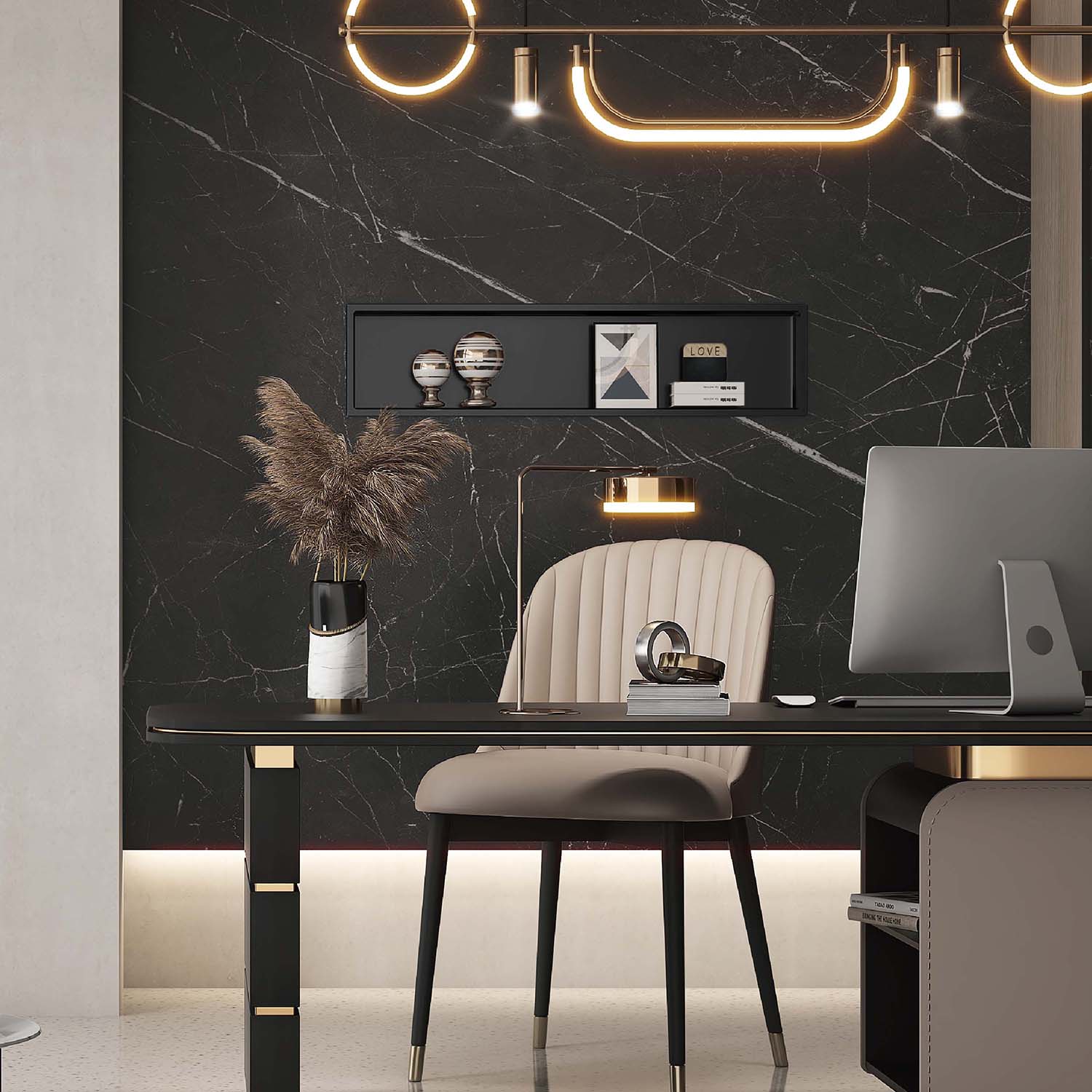 Niche murale en acier inoxydable Stilform noir mat en 30x30, 60x30 cm ou 90x30 cm