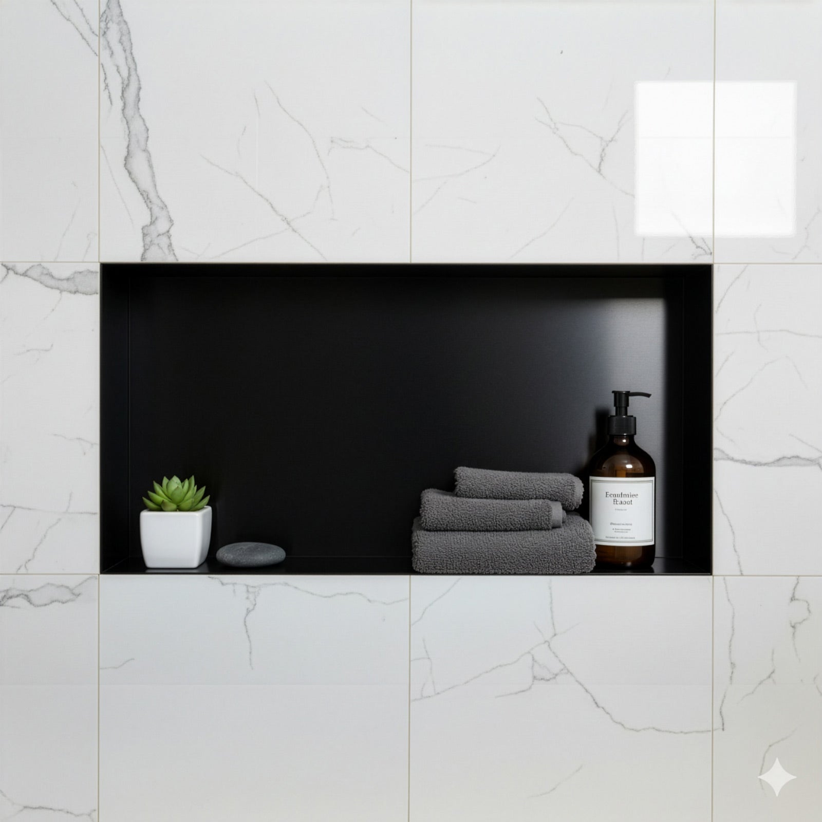 Niche murale Stilform 60x30 sans cadre acier inoxydable noir mat