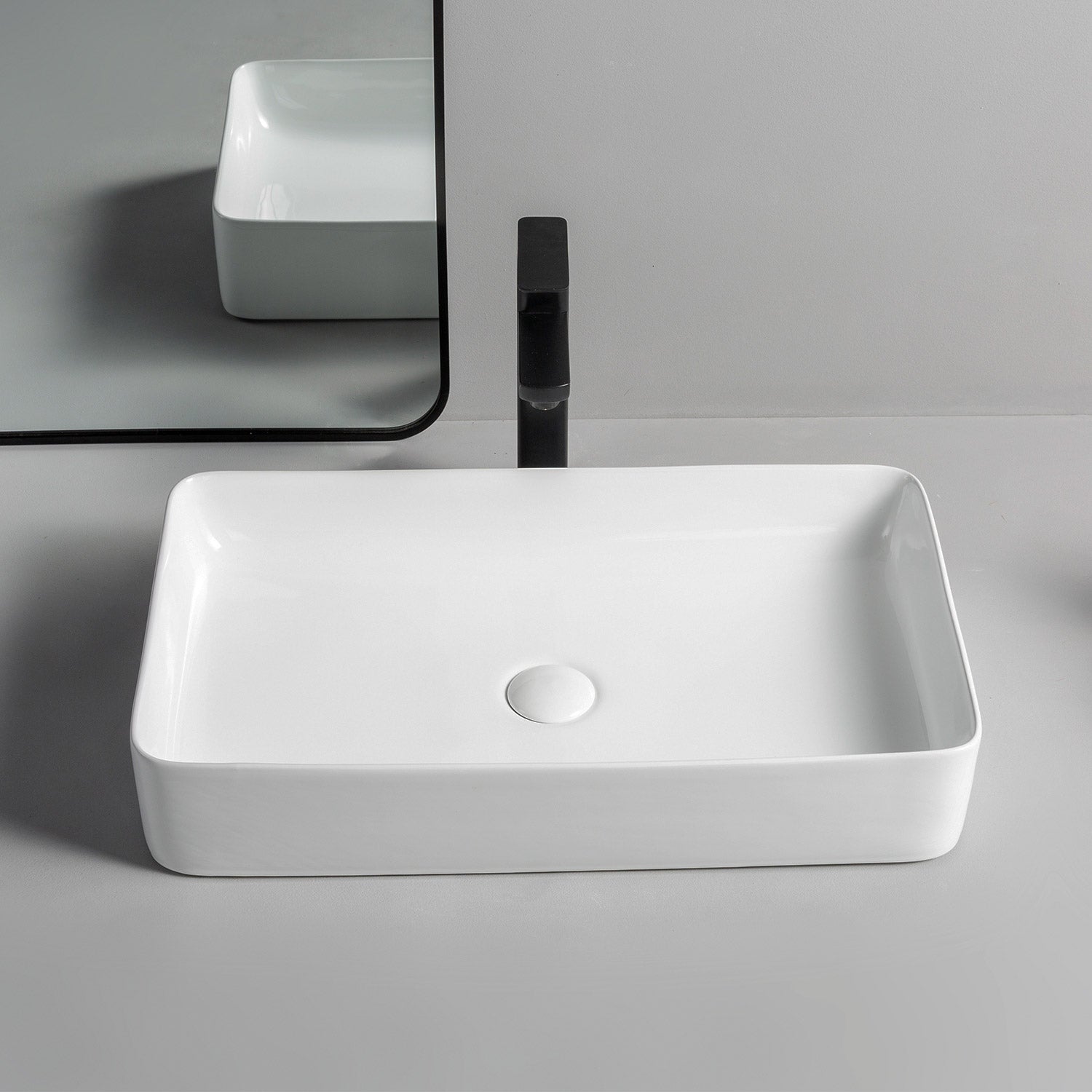 Lavabo da appoggio in ceramica Soho Brilliant White 60 cm