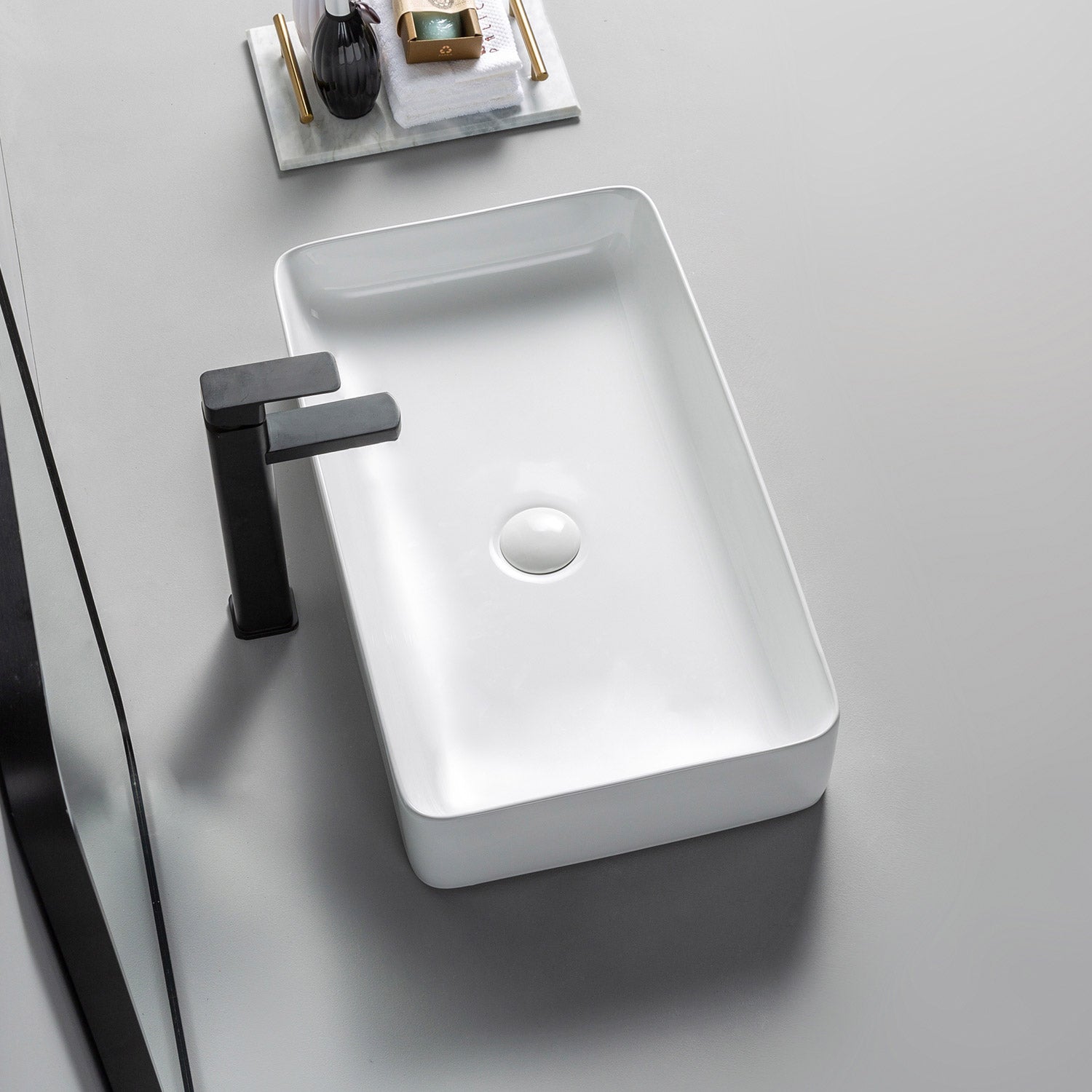 Lavabo da appoggio in ceramica Soho Brilliant White 60 cm