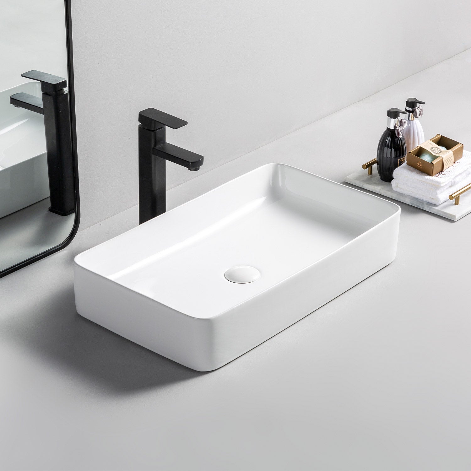 Lavabo in ceramica Soho Bianco Brillante 60 cm