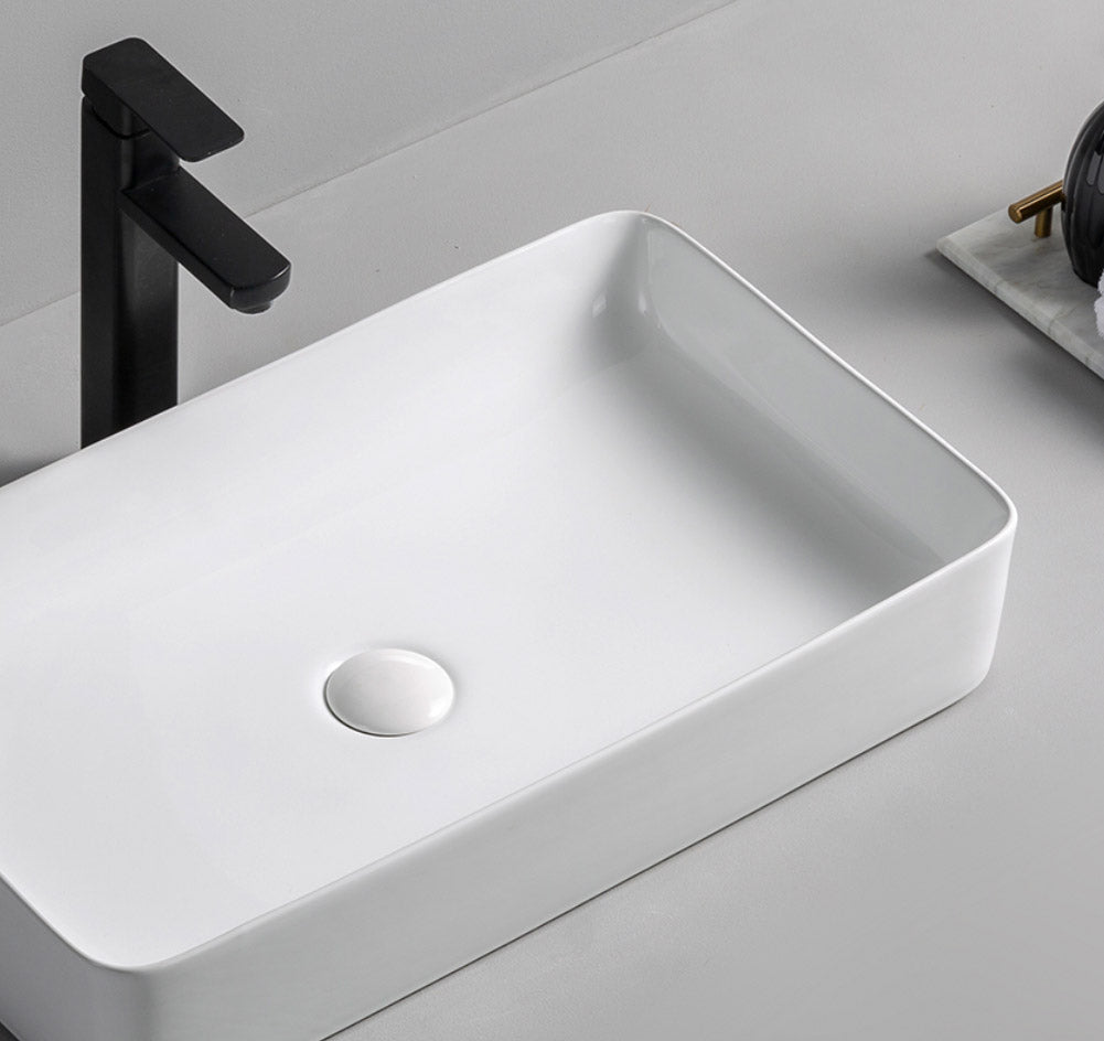Lavabo da appoggio in ceramica Soho Brilliant White 60 cm