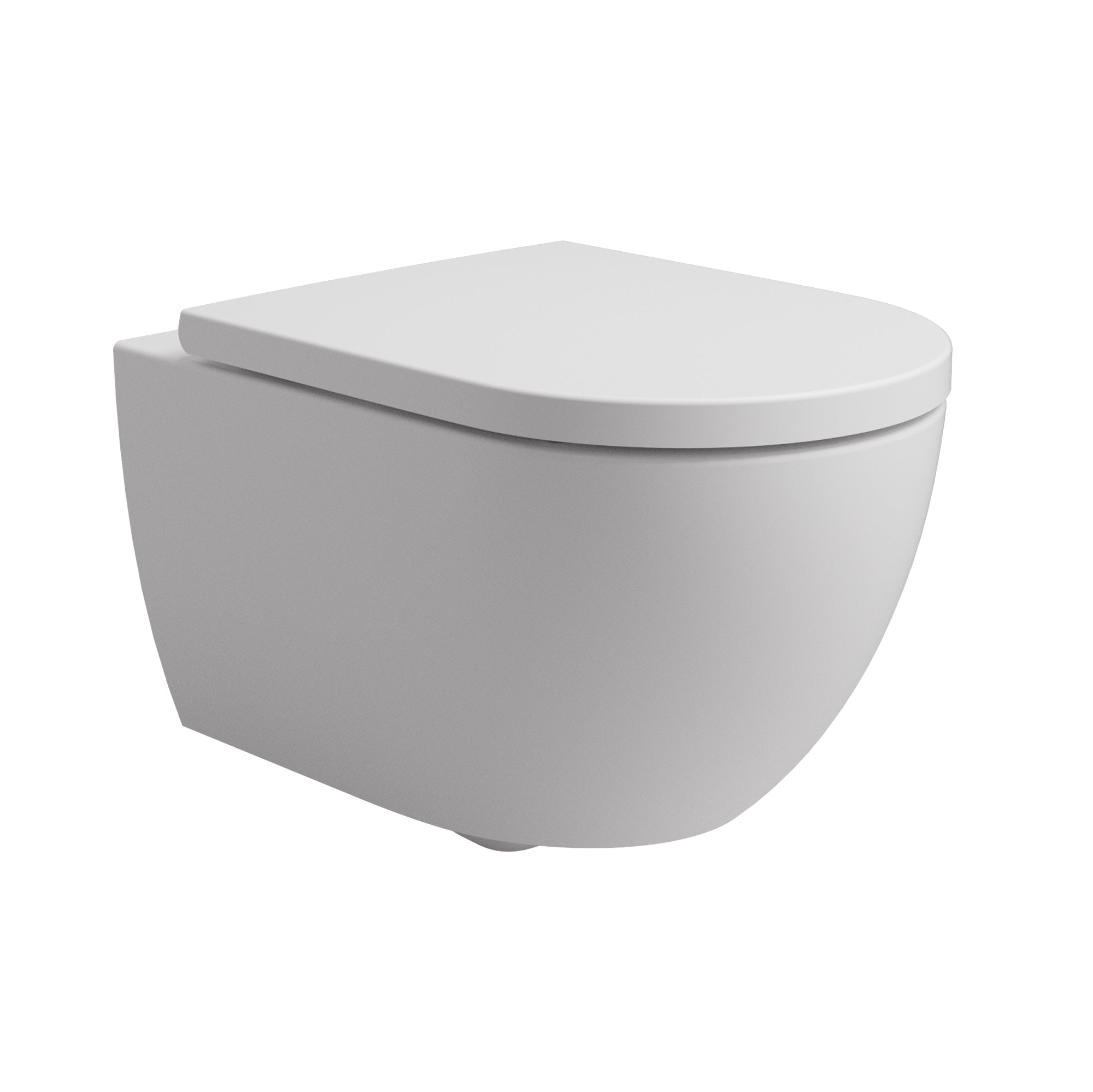 Soho Whirlflush Hänge Wand WC Spülrandlos Toilette Weiß Matt mit WC-Sitz