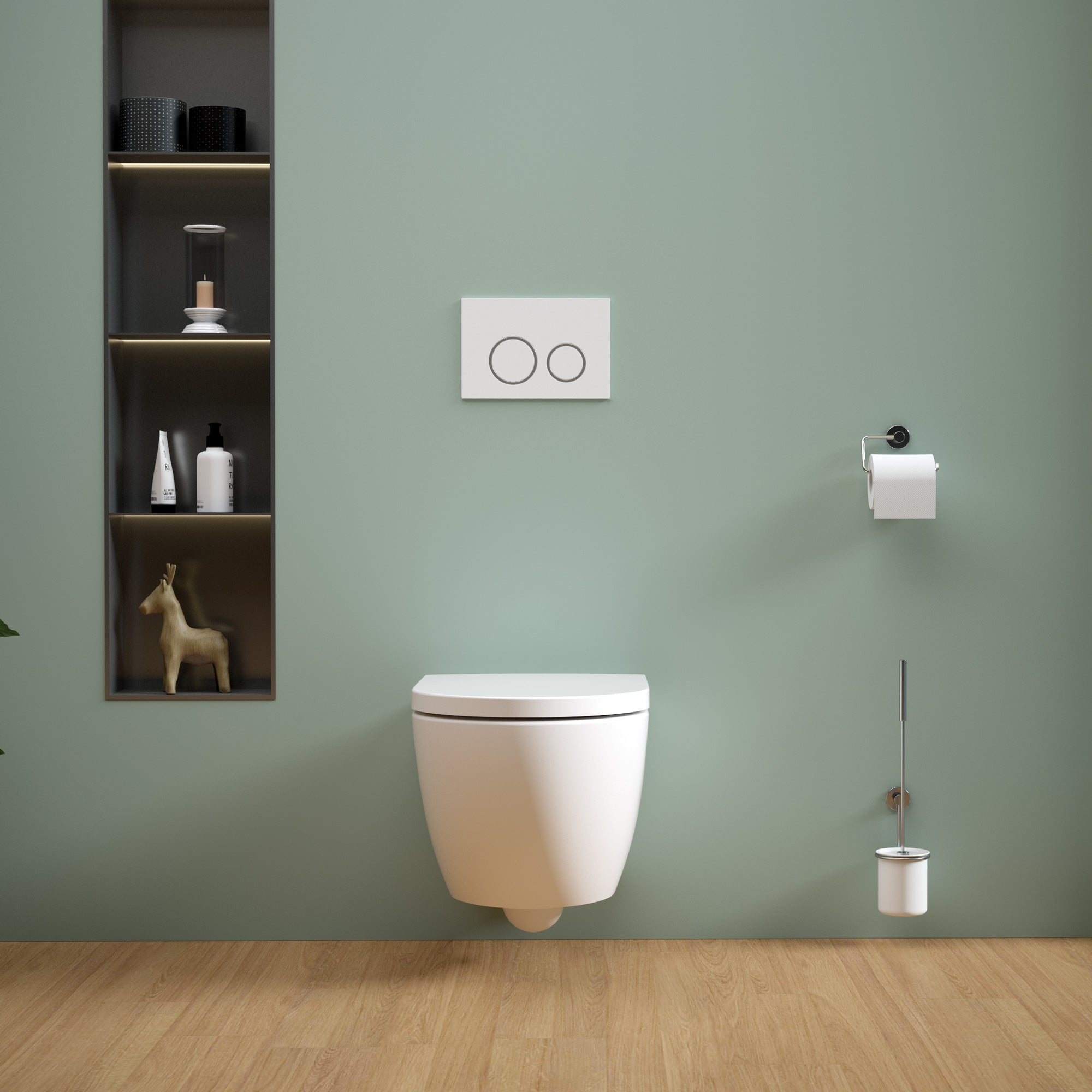 Soho Whirlflush Hänge Wand WC Spülrandlos Toilette Weiß Matt mit WC-Sitz