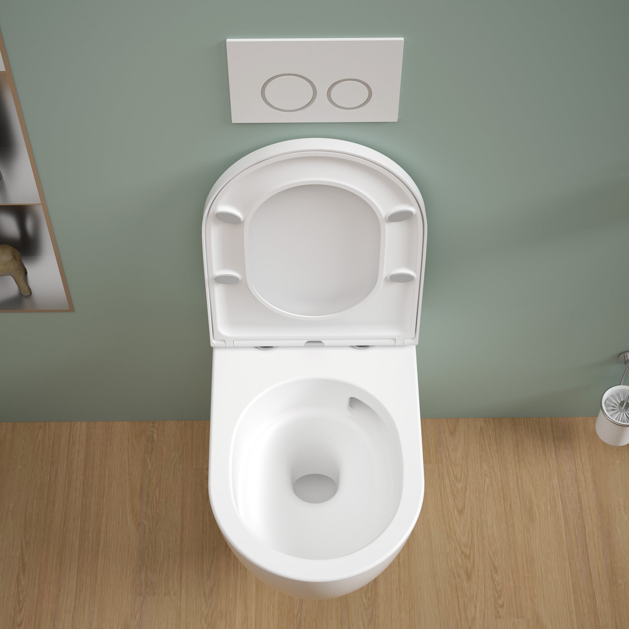 Vaso sospeso Soho WC senza brida bianco opaco con sedile WC
