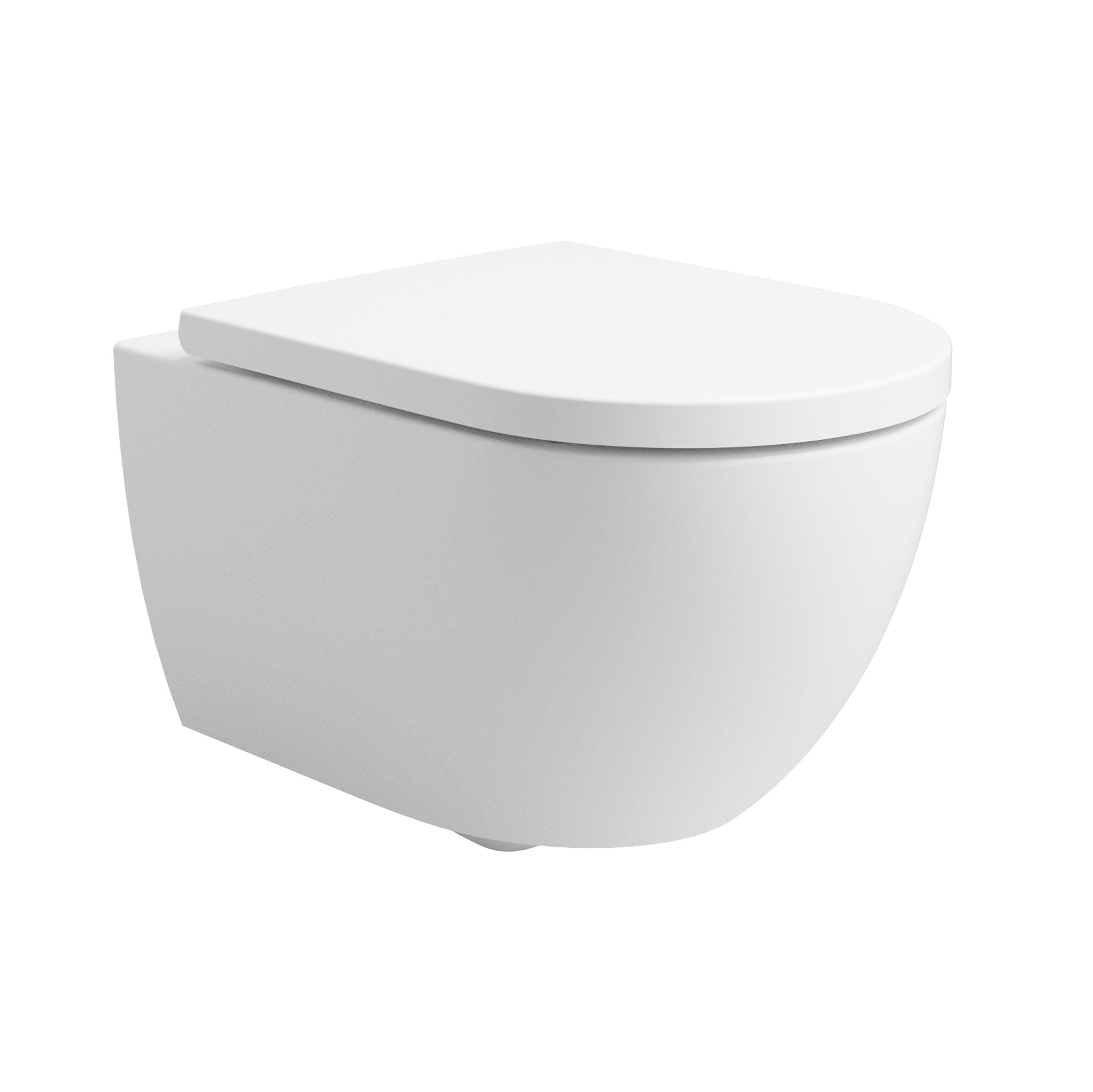 Soho Whirlflush Hänge Wand WC Spülrandlos Toilette Weiß Matt mit WC-Sitz