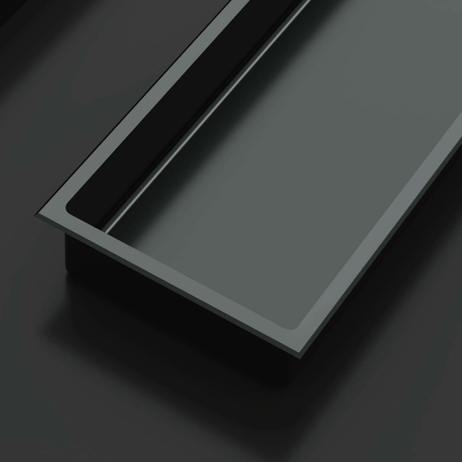 Niche murale Stilform 90 x 30 noir mat en acier inoxydable avec 2 étagères, tablette de douche