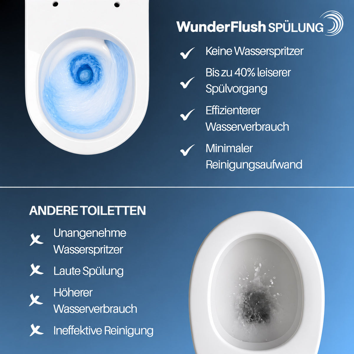 Soho wall-hung WC rimless toilet in matt white with toilet seat