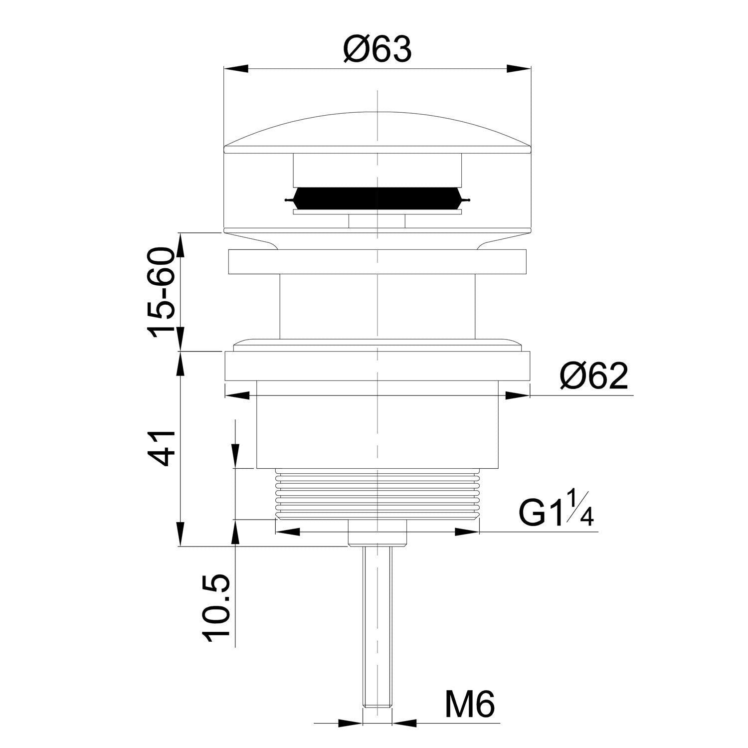 Odtoková sada pro umývadlo – automatický pop-up