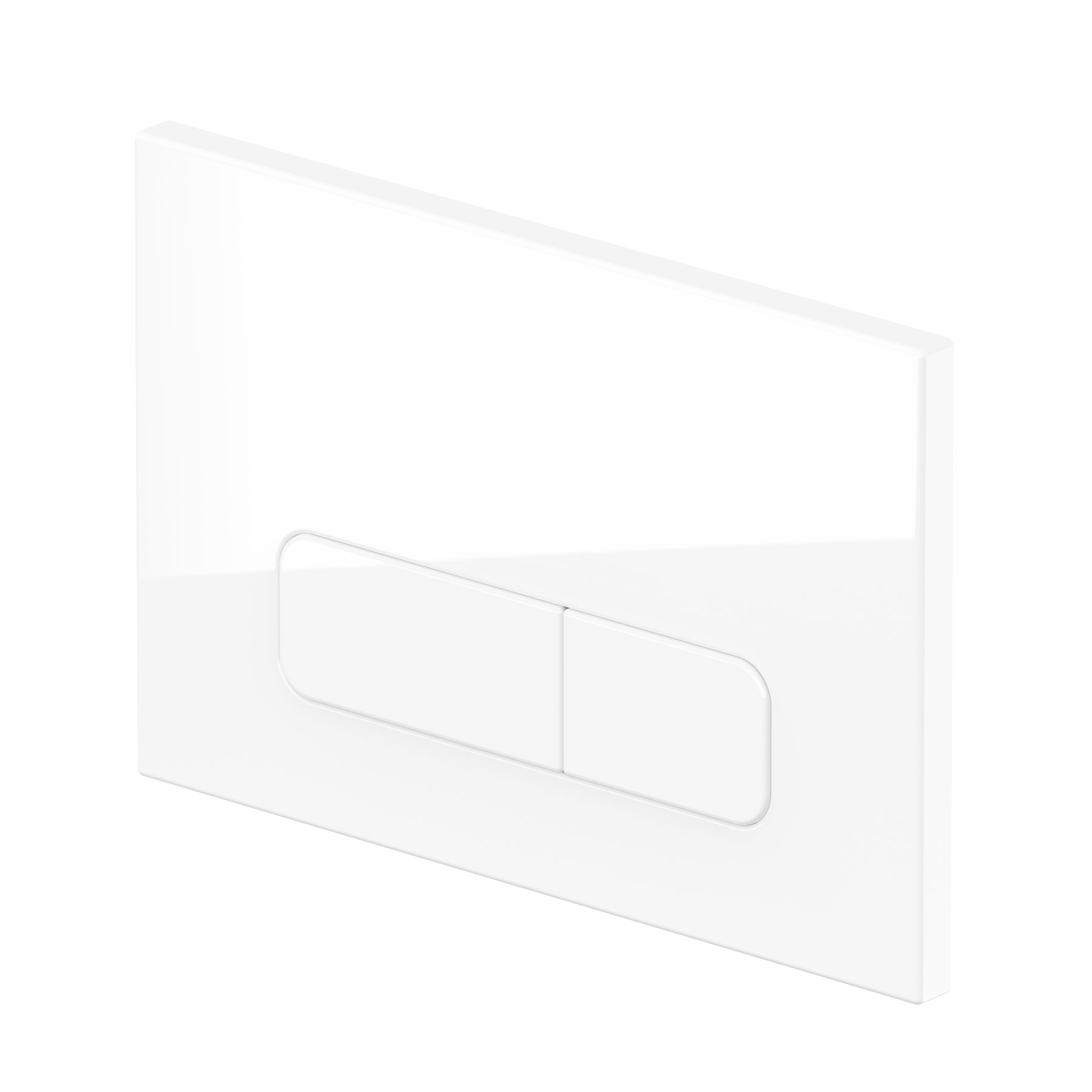 Placca di spinta bianca lucida compatibile con Geberit Duofix Sigma (UP 320) a 2 volumi a filo 