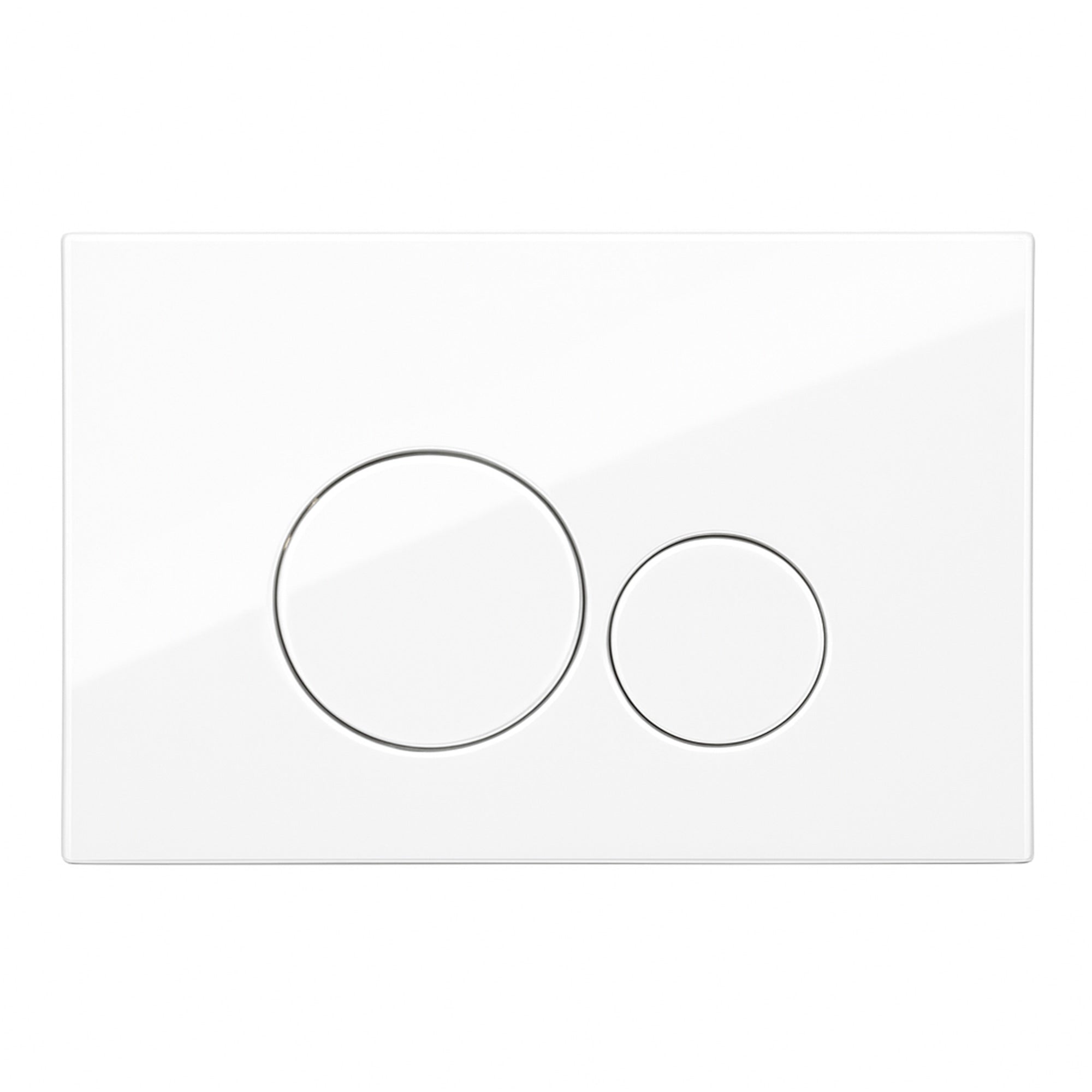 Push Plate Glossy White ABS Round Buttons Compatible with Geberit Duofix Sigma / DELTA 2 Dual Flush