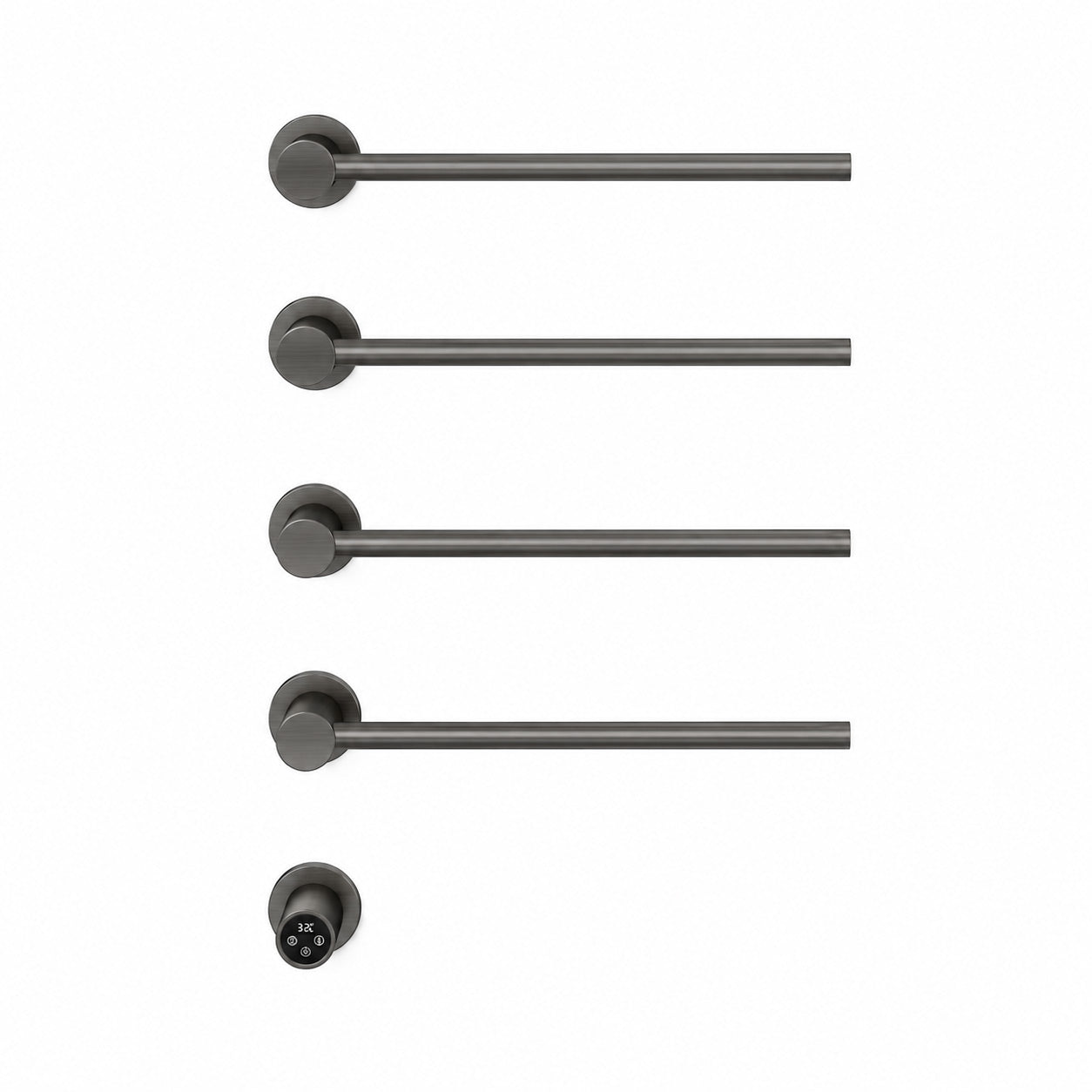 Radiatore da bagno elettrico a incasso 60W – 4 barre, Gunmetal Spazzolato, circa 60x50 cm, termostato regolabile