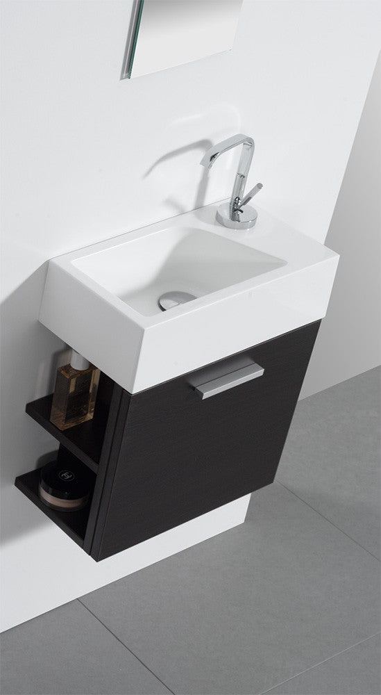 Gäste-WC Badmöbel Waschbecken mit Unterschrank und Ablagefächer Handwaschbecken