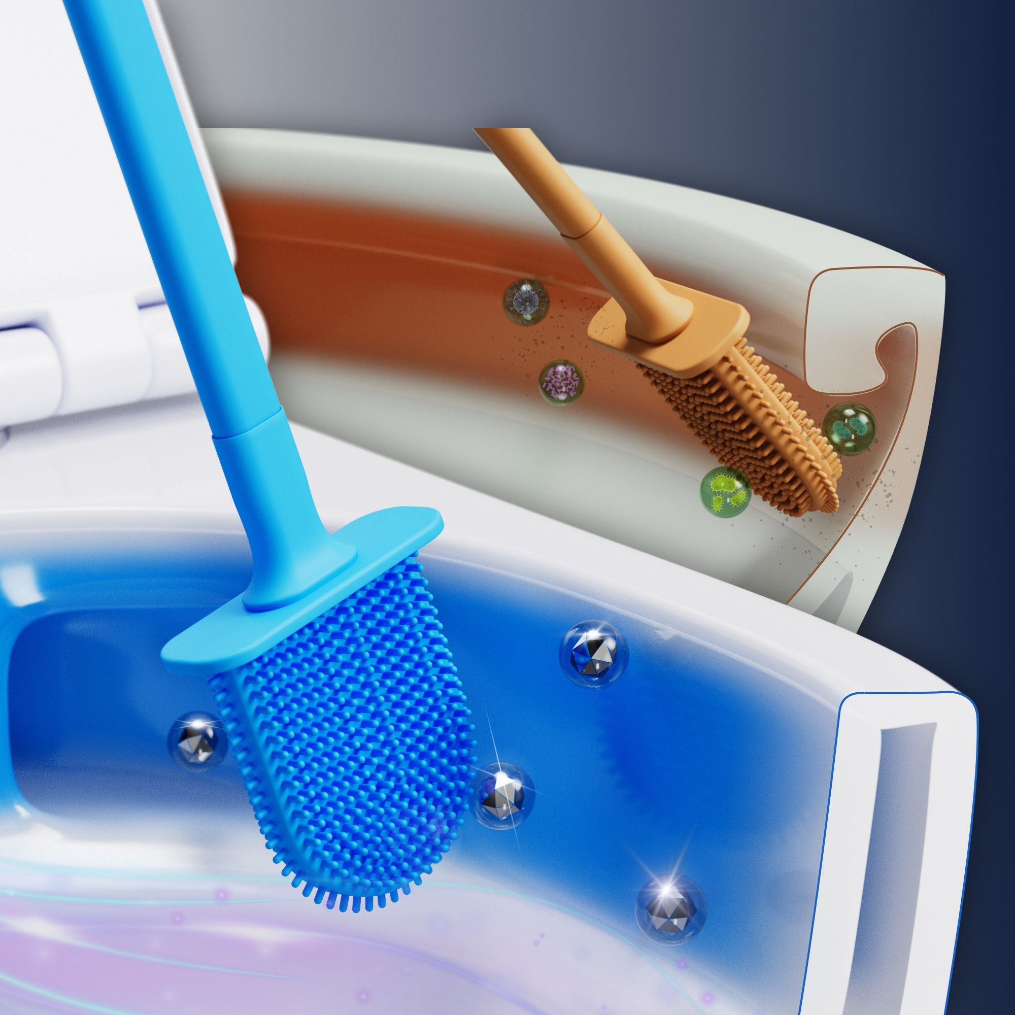 Whirlflush Hänge Wand WC Soho 3.0 Spülrandlos Tornado Spülung Weiß Glanz mit WC-Sitz Super Slim Toilette