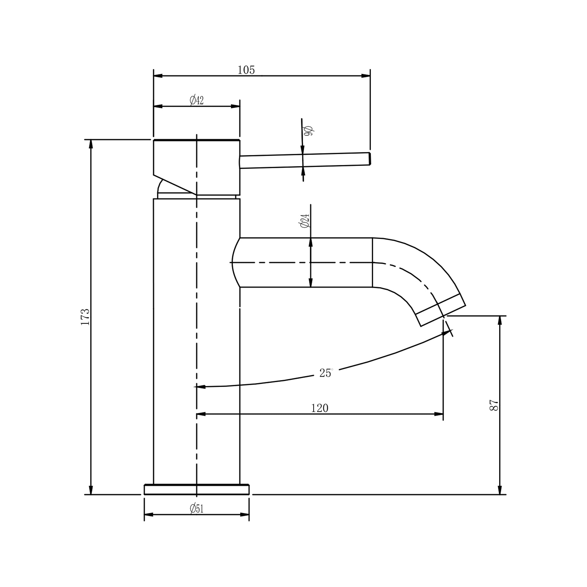 Mitigeur de lavabo moderne Stilform de la série Park en chrome