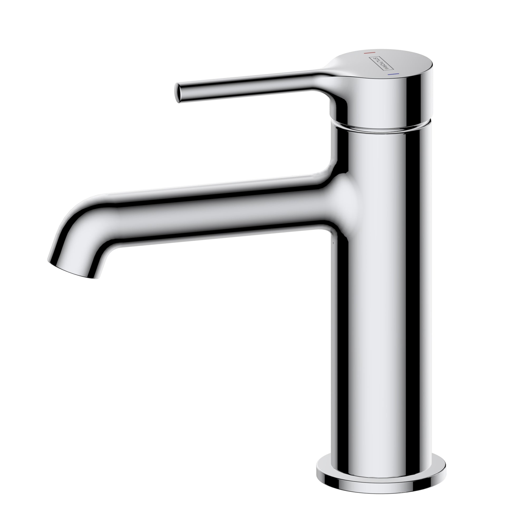 Mitigeur de lavabo moderne Park 2.0 en acier inoxydable en chrome ou noir mat