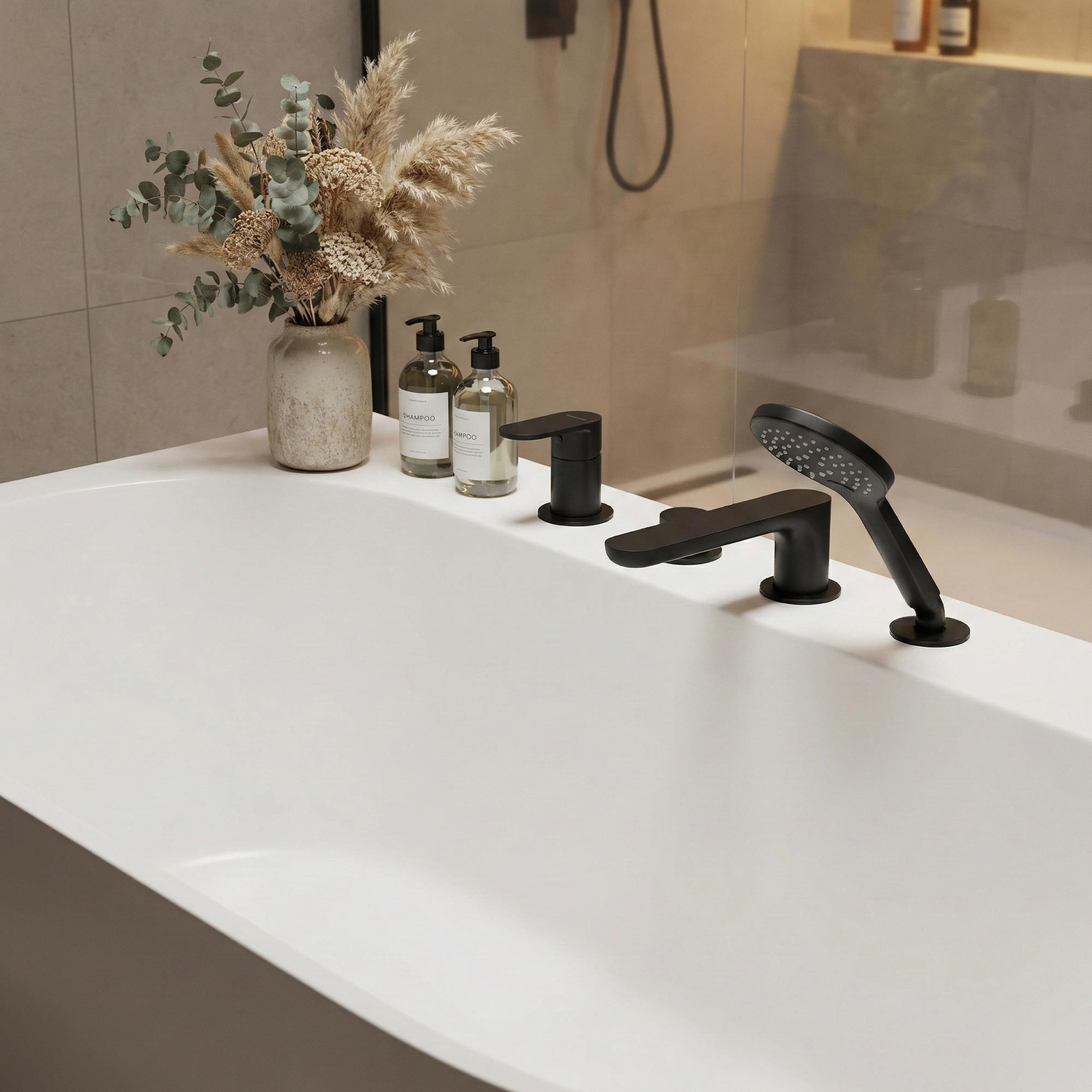 Stilform Mitigeur bord de baignoire 4 trous Soho chrome ou noir mat