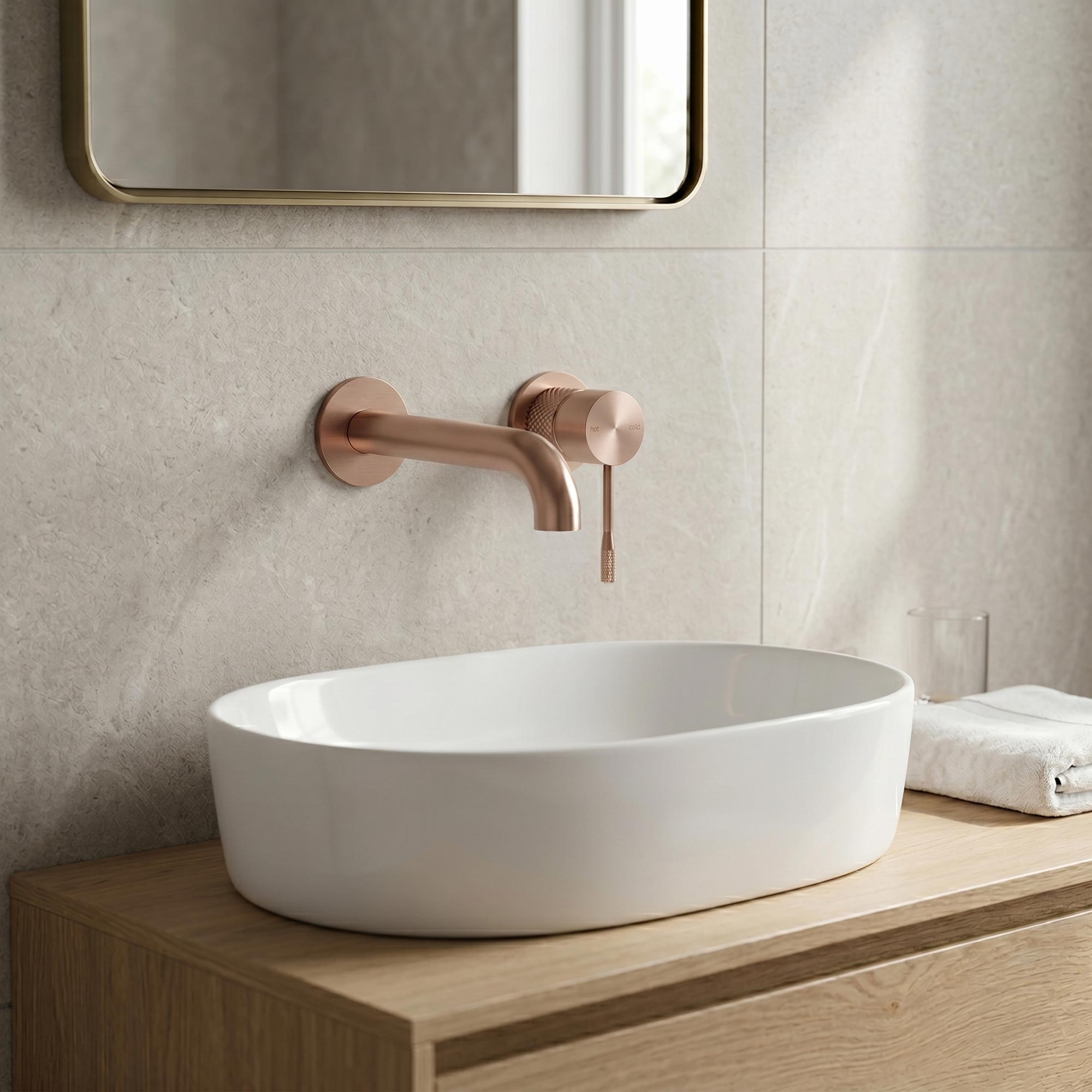 Rubinetto lavabo incasso ICONIC monocomando con corpo incasso incluso in rame spazzolato