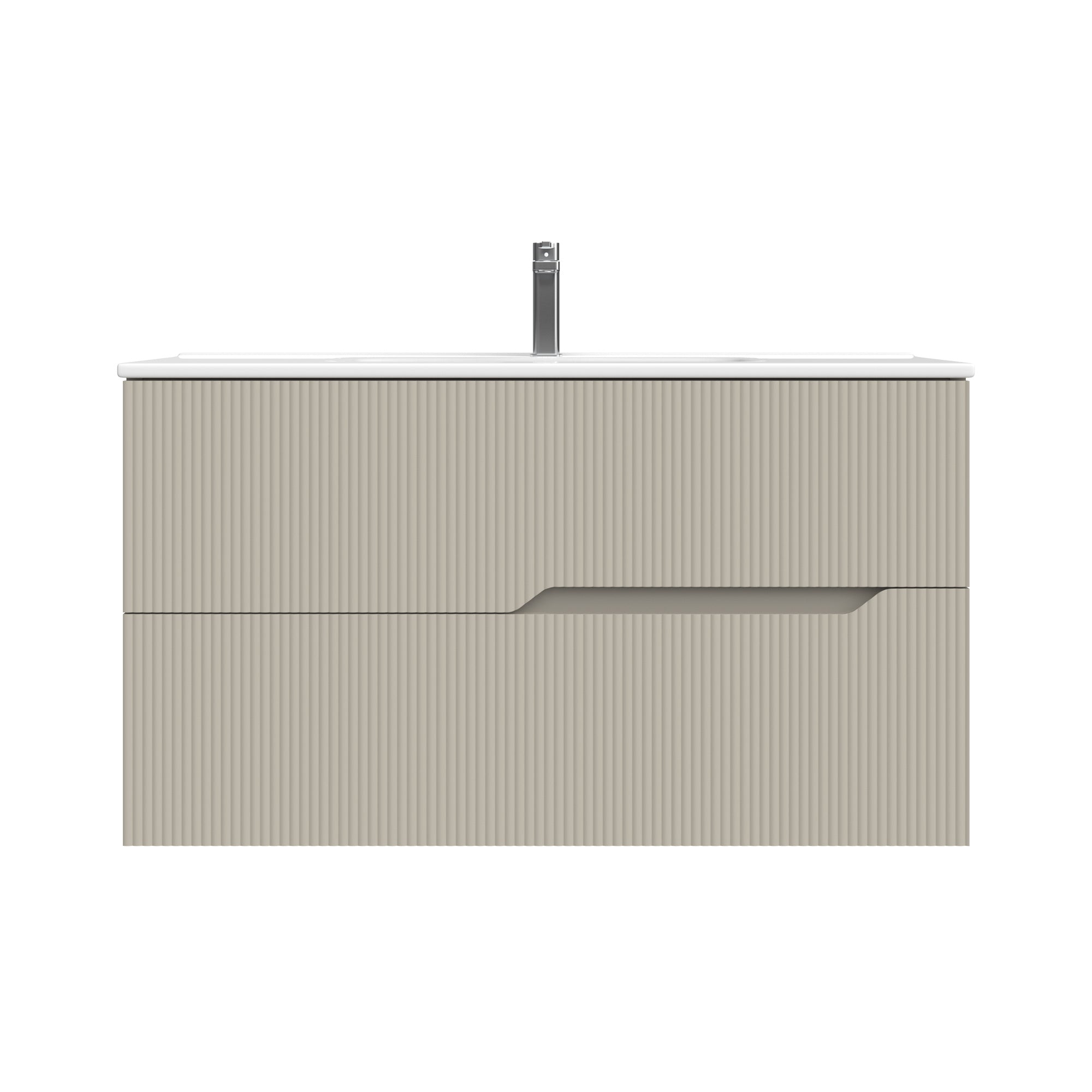 Bamboo – Waschtisch mit Unterschrank Set in Greige