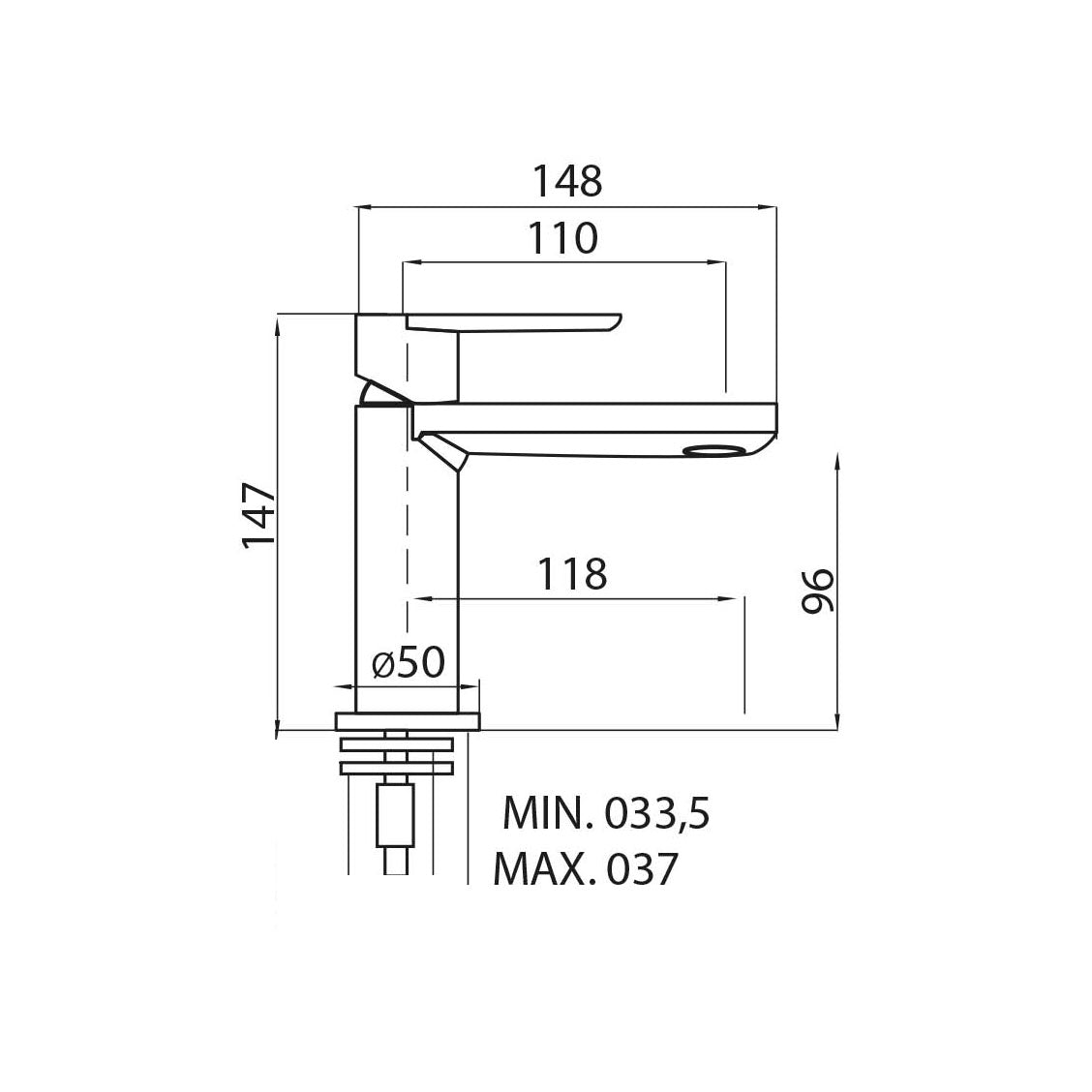 Modern wash basin mixer Highline Chrome