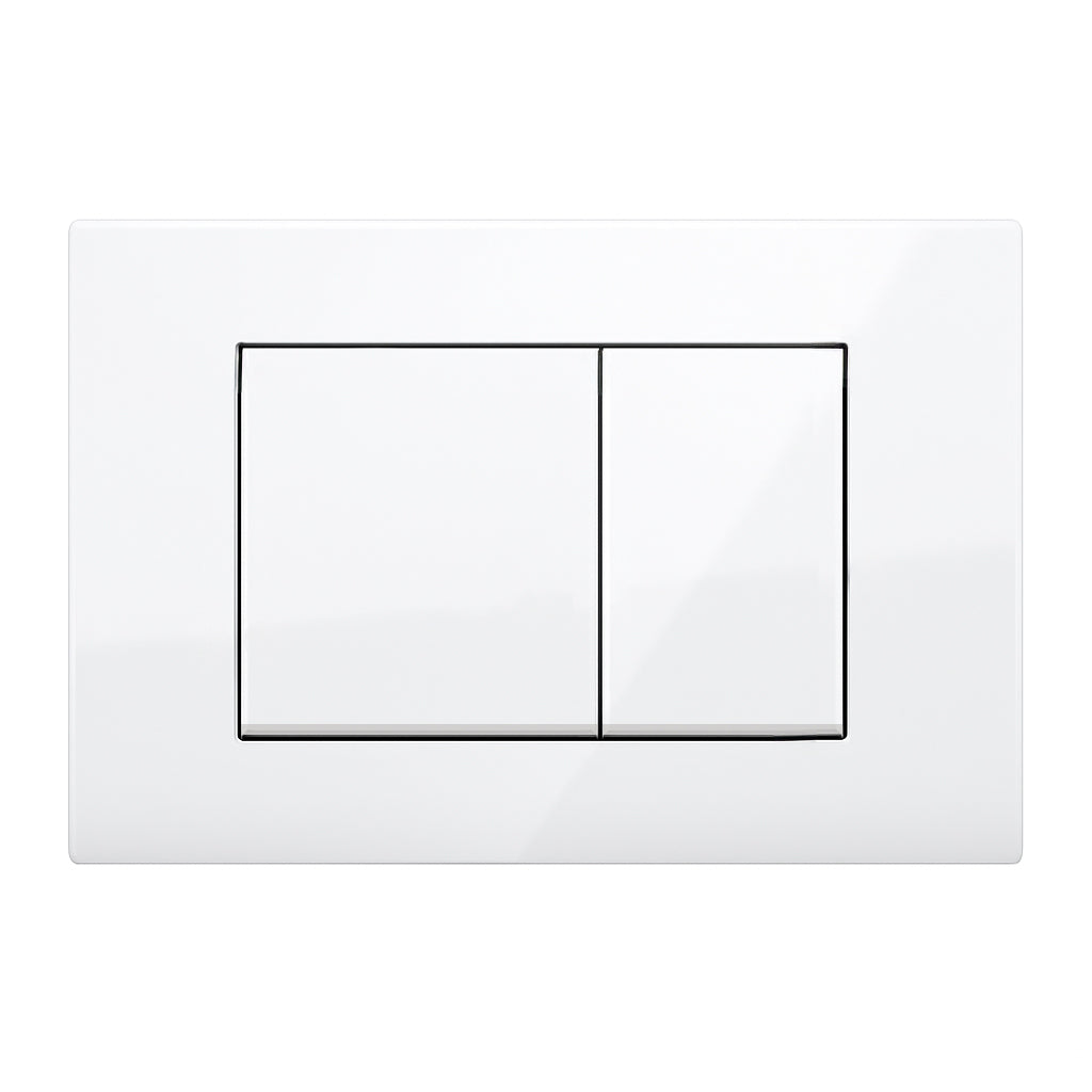 Placca di spinta bianca lucida compatibile con Geberit Duofix Sigma (UP 320) 2 volumi a filo 