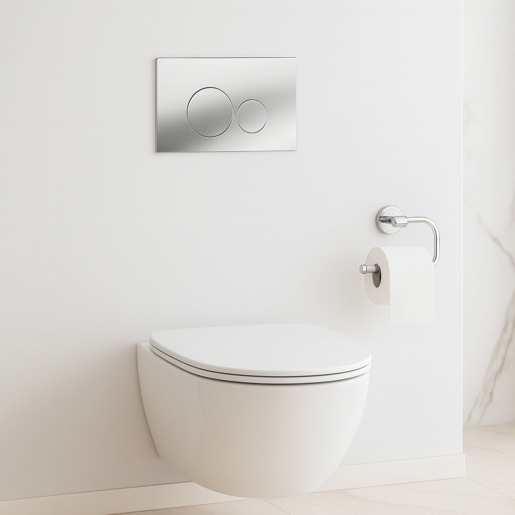 Push Plate Brushed Stainless Steel Compatible with Geberit Duofix Sigma / DELTA 2 Dual Flush