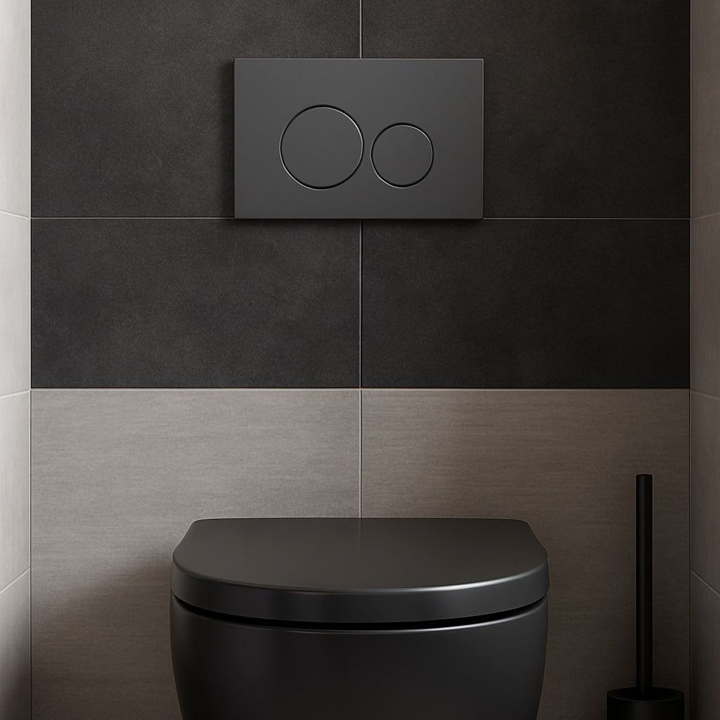 Push Plate Gunmetal ABS Round Buttons Compatible with Geberit Duofix Sigma / DELTA 2 Dual Flush