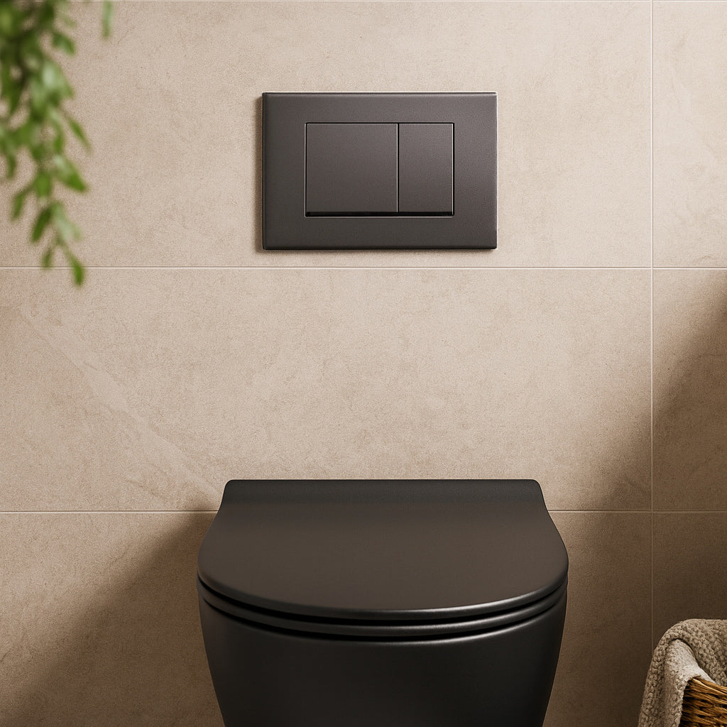 Tlačítková deska gunmetal kompatibilní s Geberit Duofix Sigma / Delta 2 dvouobjemovým splachováním