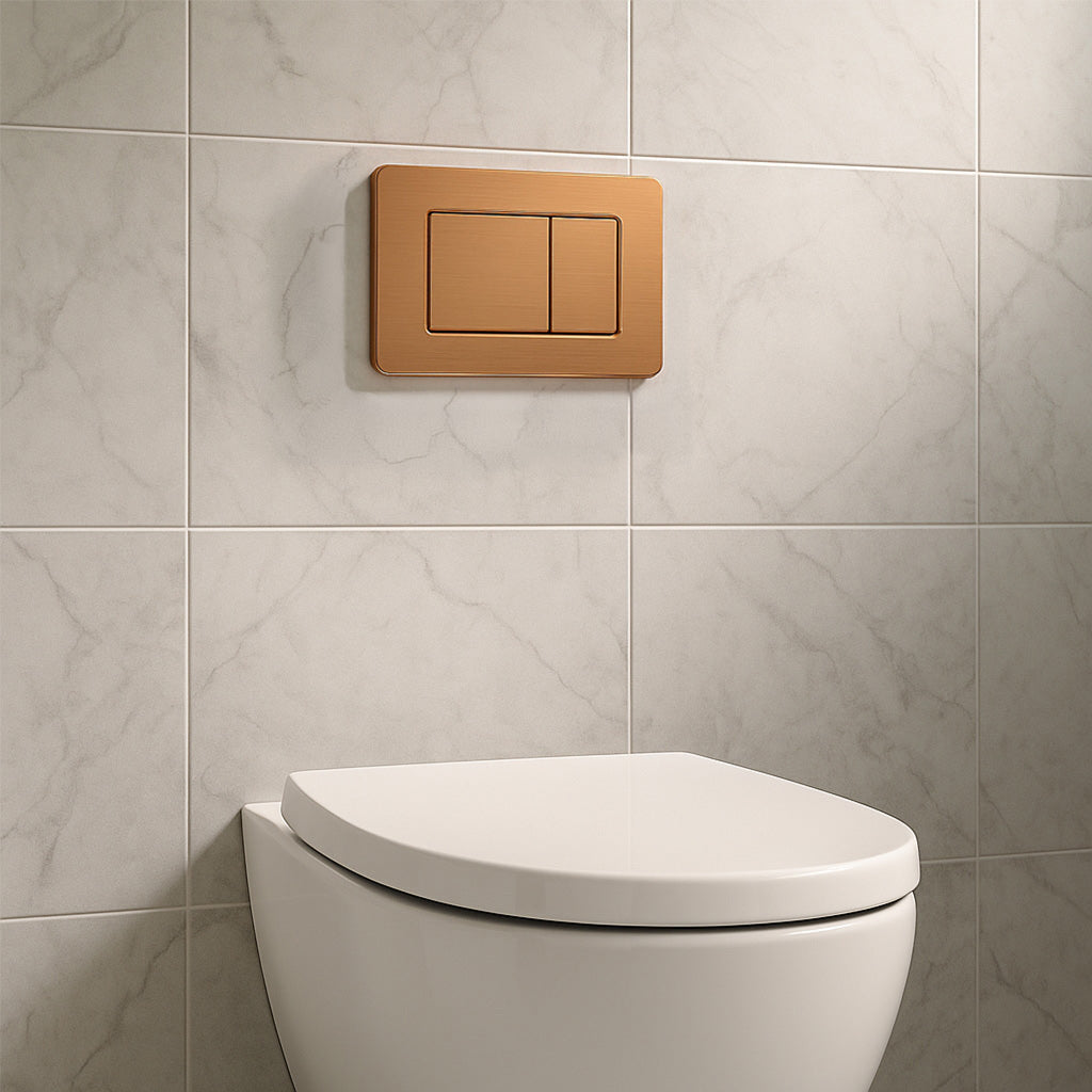 Plaque de commande rose gold brossé compatible avec Geberit Duofix Sigma / DELTA 2 double chasse d'eau