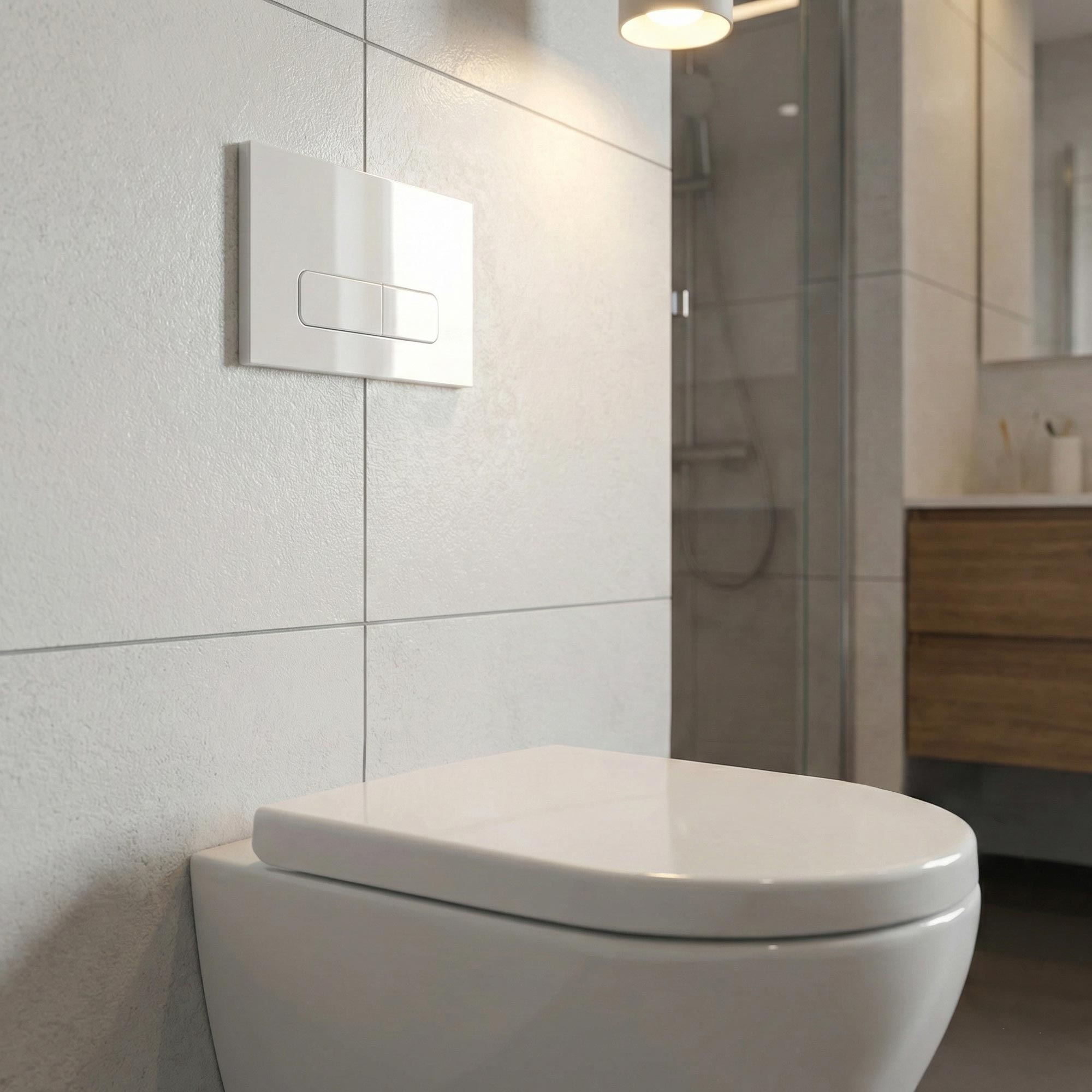 Piastra di comando compatibile bianco lucido per Geberit Duofix Sigma (UP 320) con doppio scarico a volume regolabile