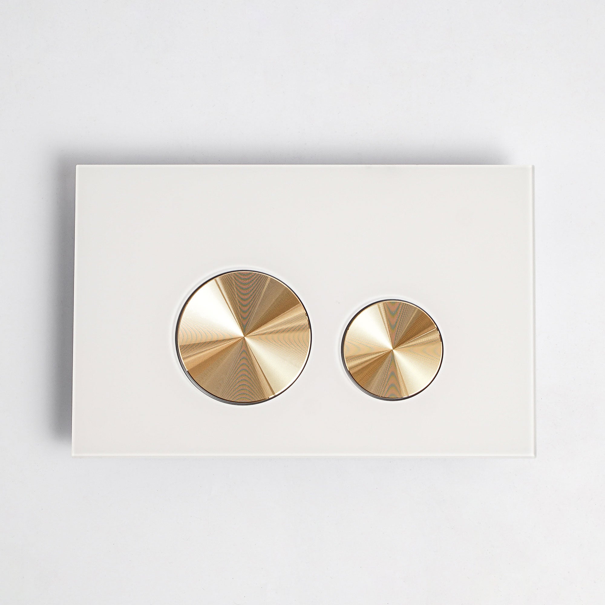 Push plate glass white / gold brushed - Compatible with Geberit Sigma (UP 320)