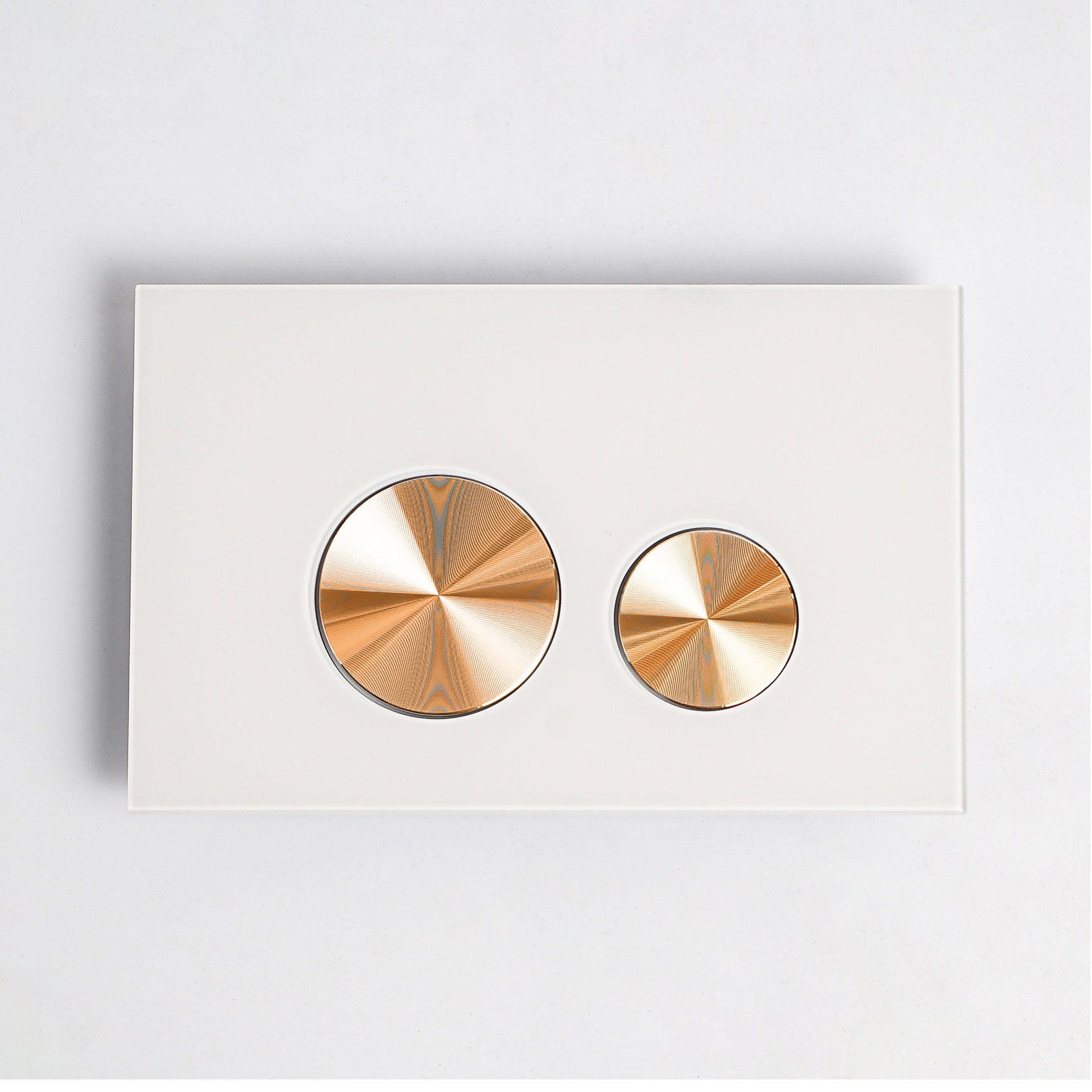 Plaque de commande en verre blanc / or brossé - Compatible avec Geberit Sigma (UP 320)