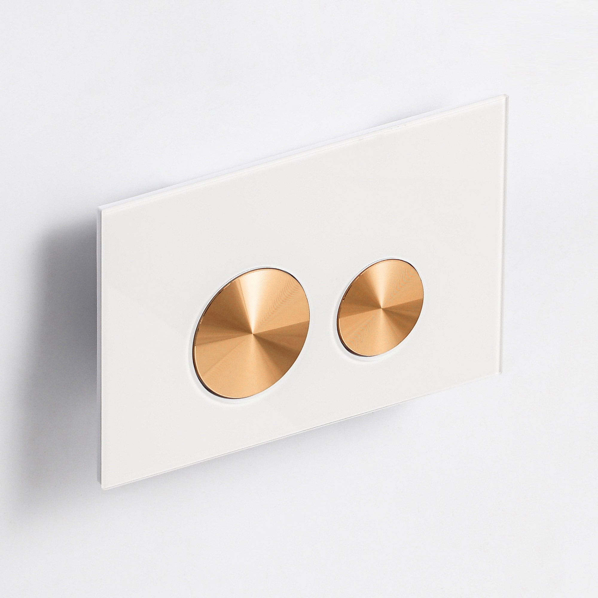 Plaque de commande en verre blanc / or brossé - Compatible avec Geberit Sigma (UP 320)